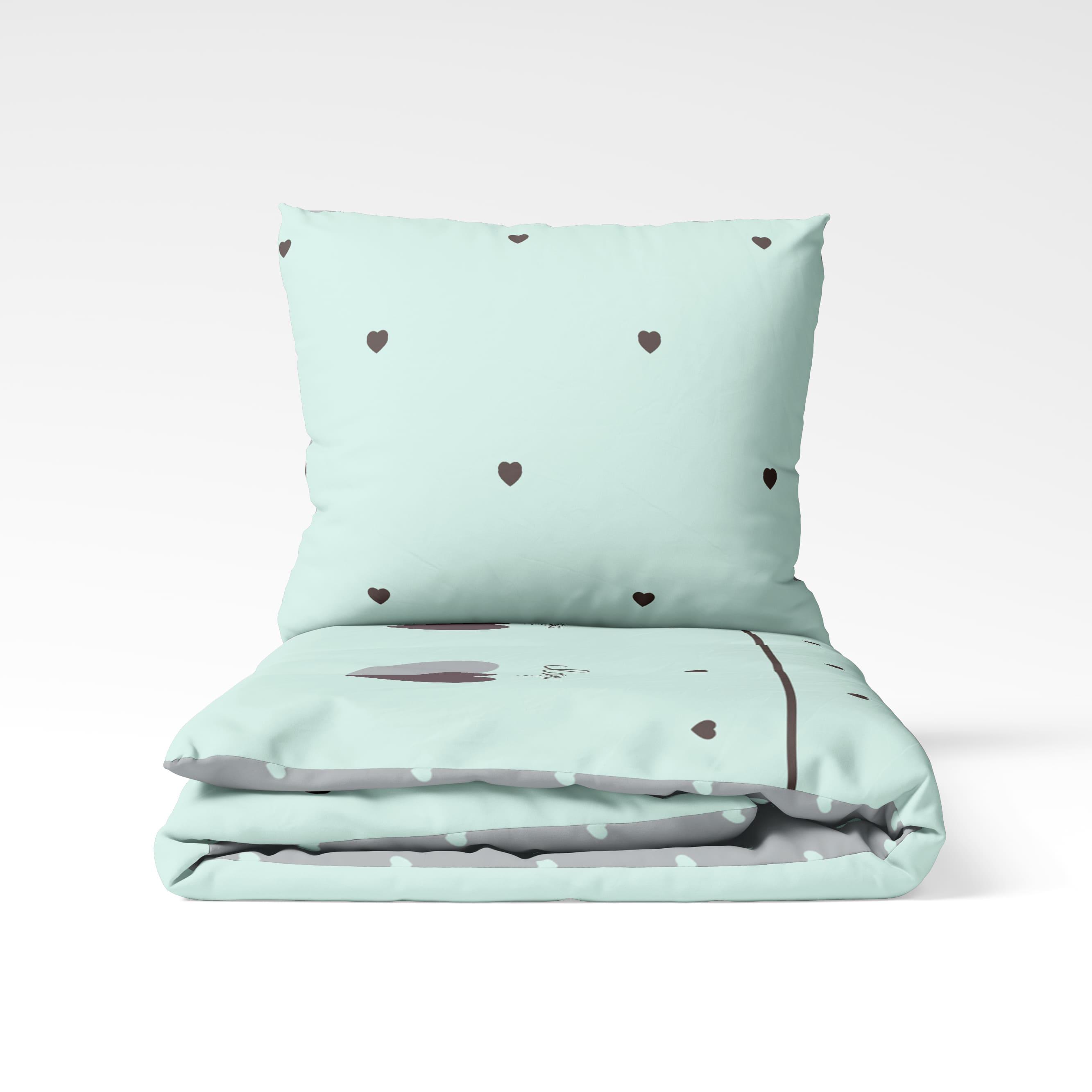 Постельное белье "ТЕП" Mint&Grey Hearts, 70x70