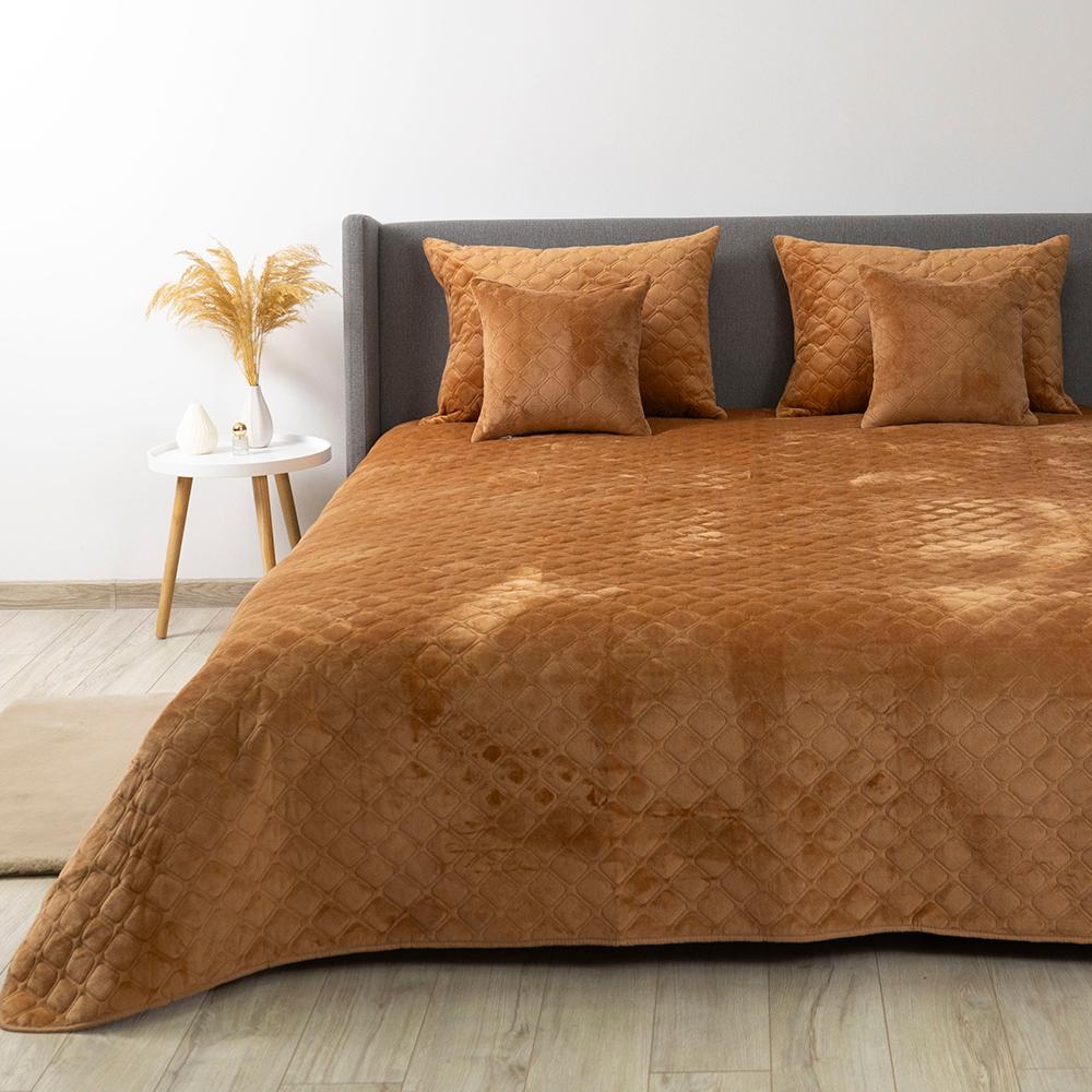 Bed Covers TEP "VELOUR" Coffee/Rhombus round