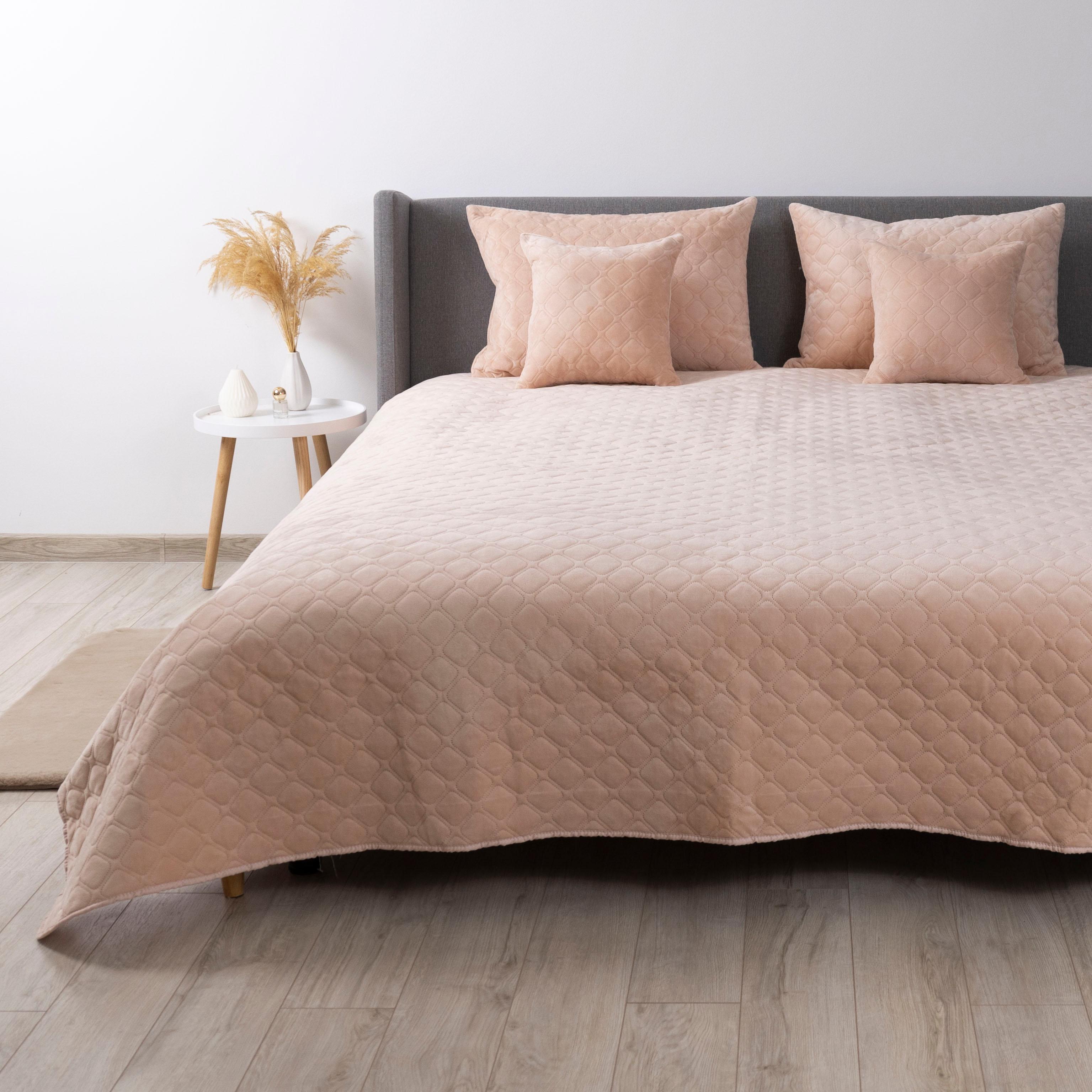 Bed Covers TEP "VELOUR" Powder/Rhombus round