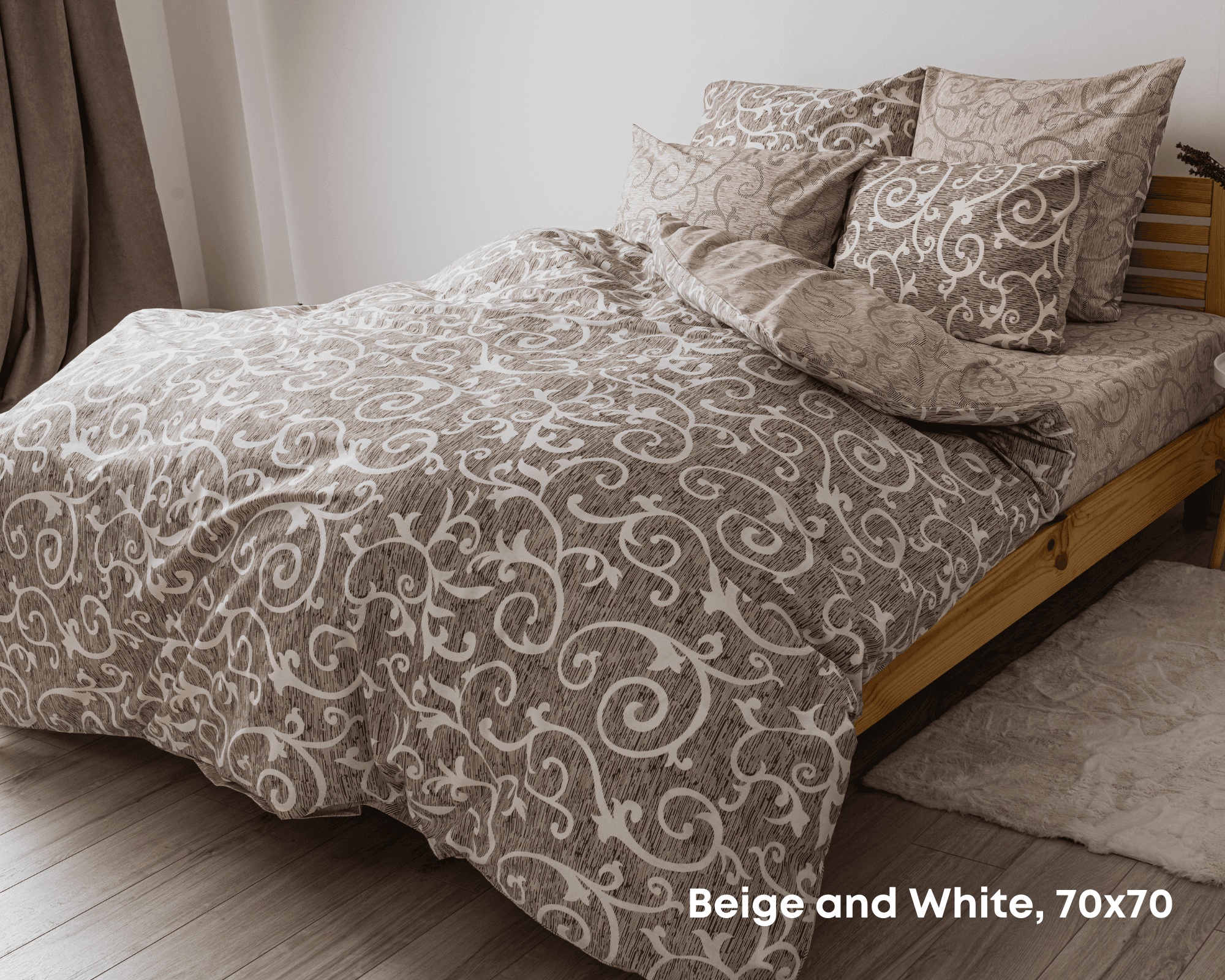 Постельное белье ТЕП "Soft dreams" Beige and White, 70х70, двуспальное - Фото 2
