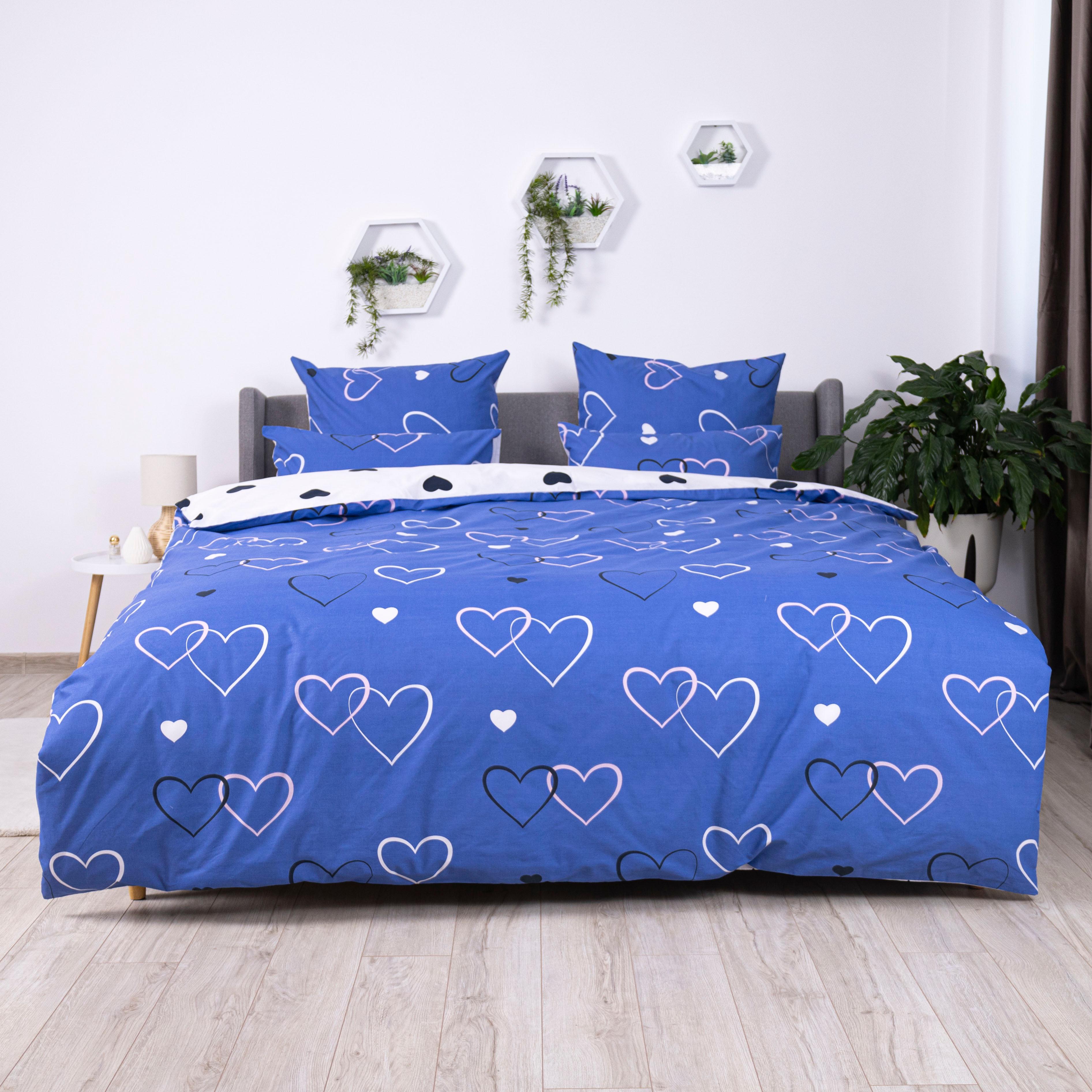 Постельное белье ТЕП "Happy Sleep" Navy Blue Love, 50x70, евро - Фото 2