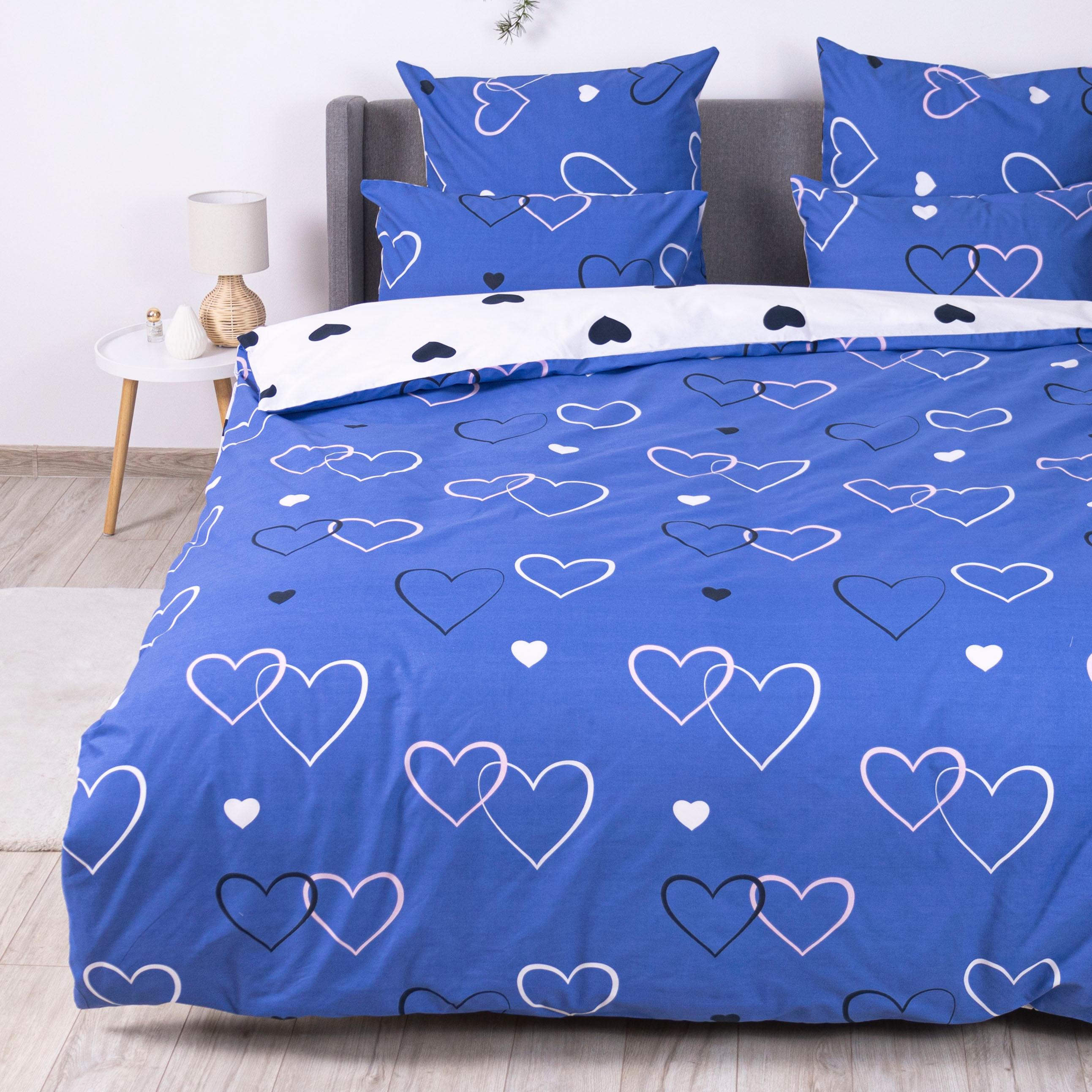 Постельное белье ТЕП "Happy Sleep" Navy Blue Love, 50x70, евро - Фото 6