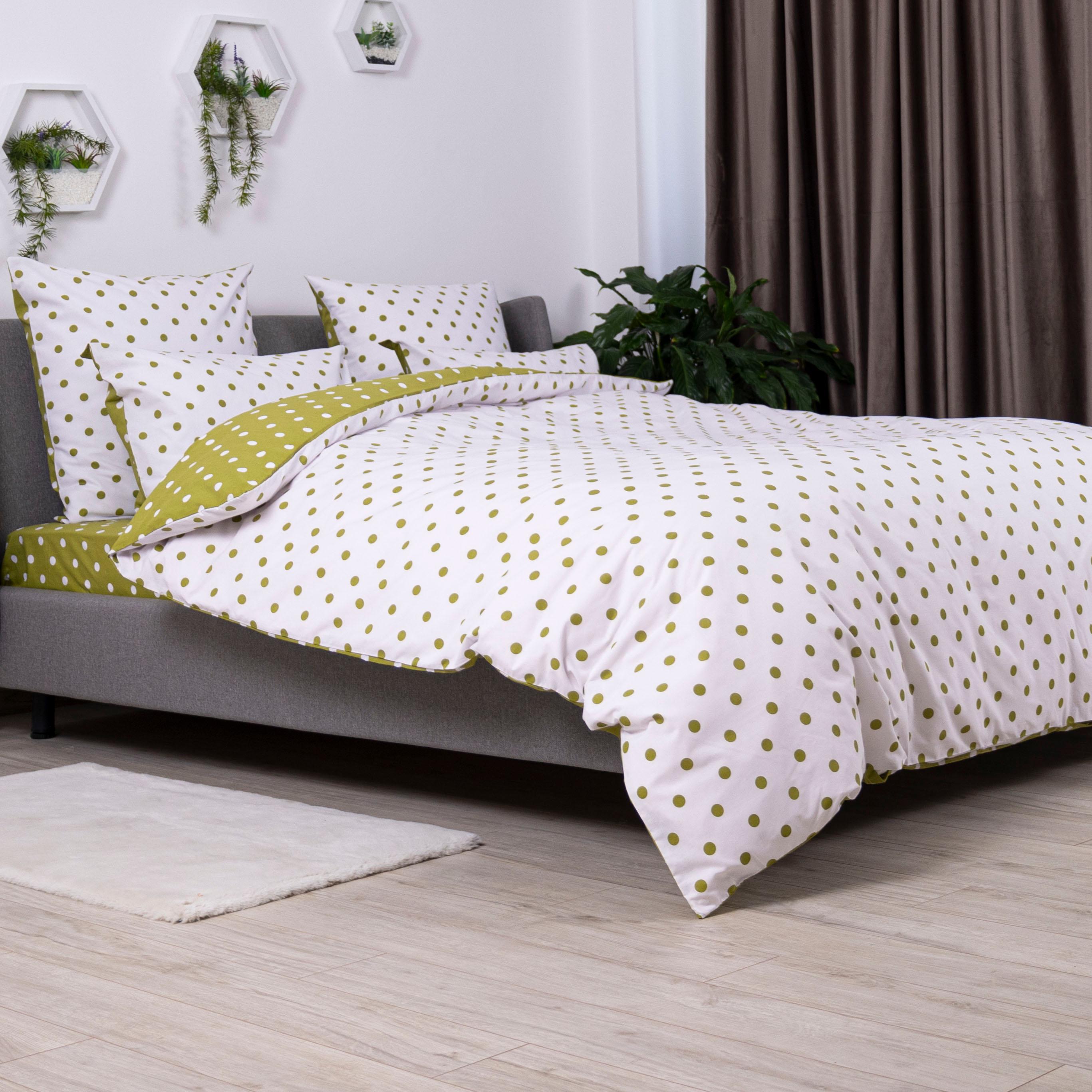 Постельное белье ТЕП "Happy Sleep" Olive Dots, 50x70, семейное - Фото 4