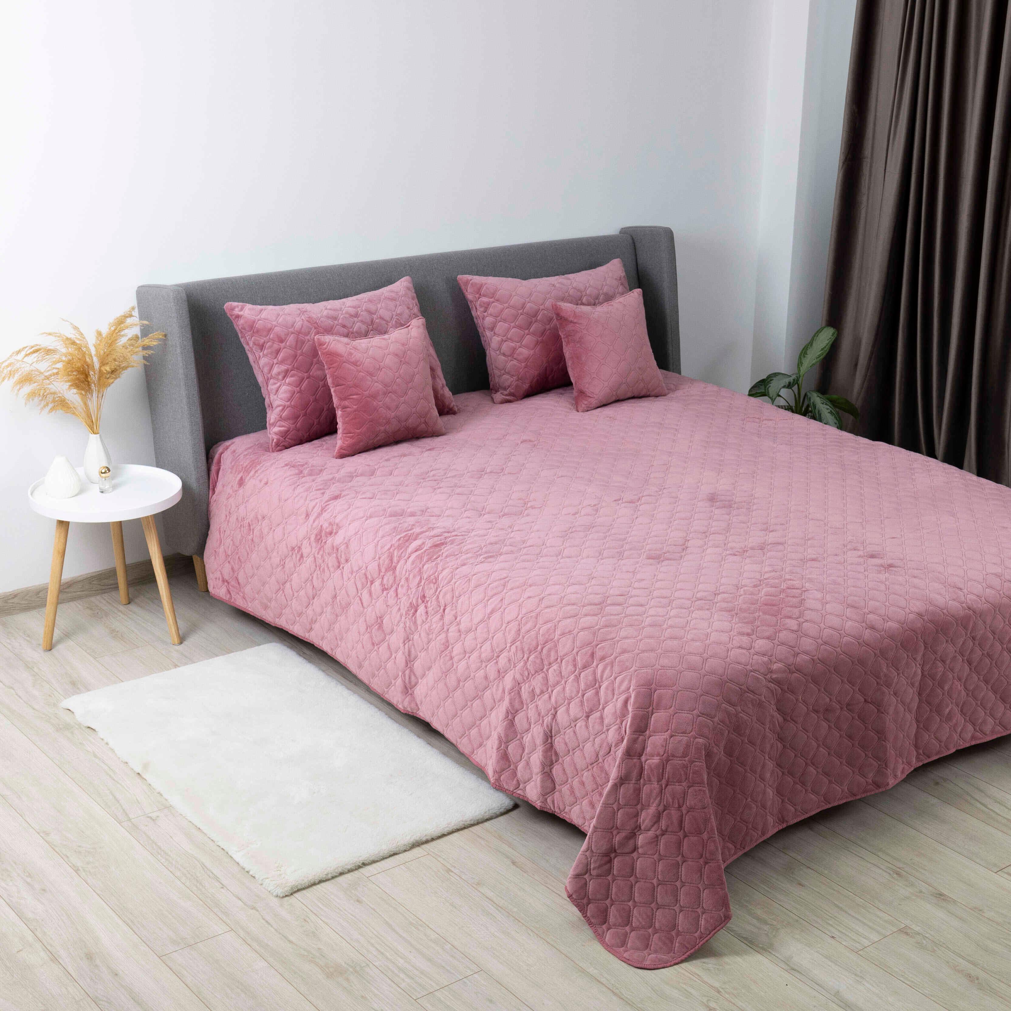 Покрывало ТЕП "VELOUR" Mesa rose/Ромб круглый, 220x240 - Фото 7