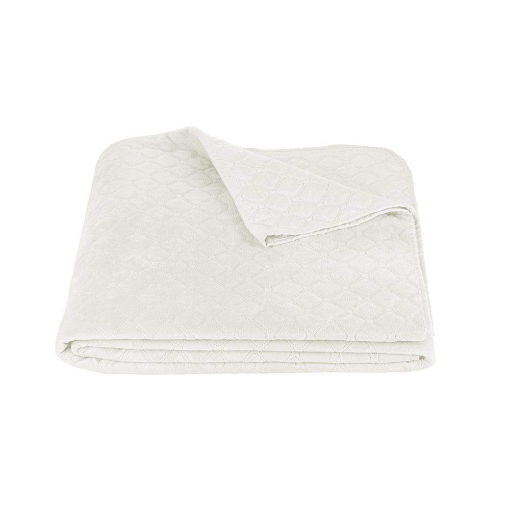 Покривало ТЕП "VELOUR" Молочне/Ромб круглий, 150x210 - Фото 2