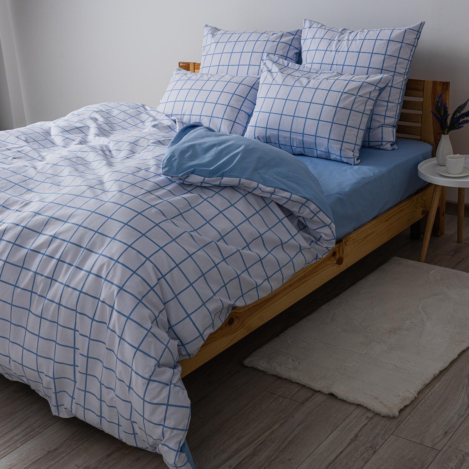 Комплект постільної білизни ТЕП "Happy Sleep" Blue Check, євро - Фото 2