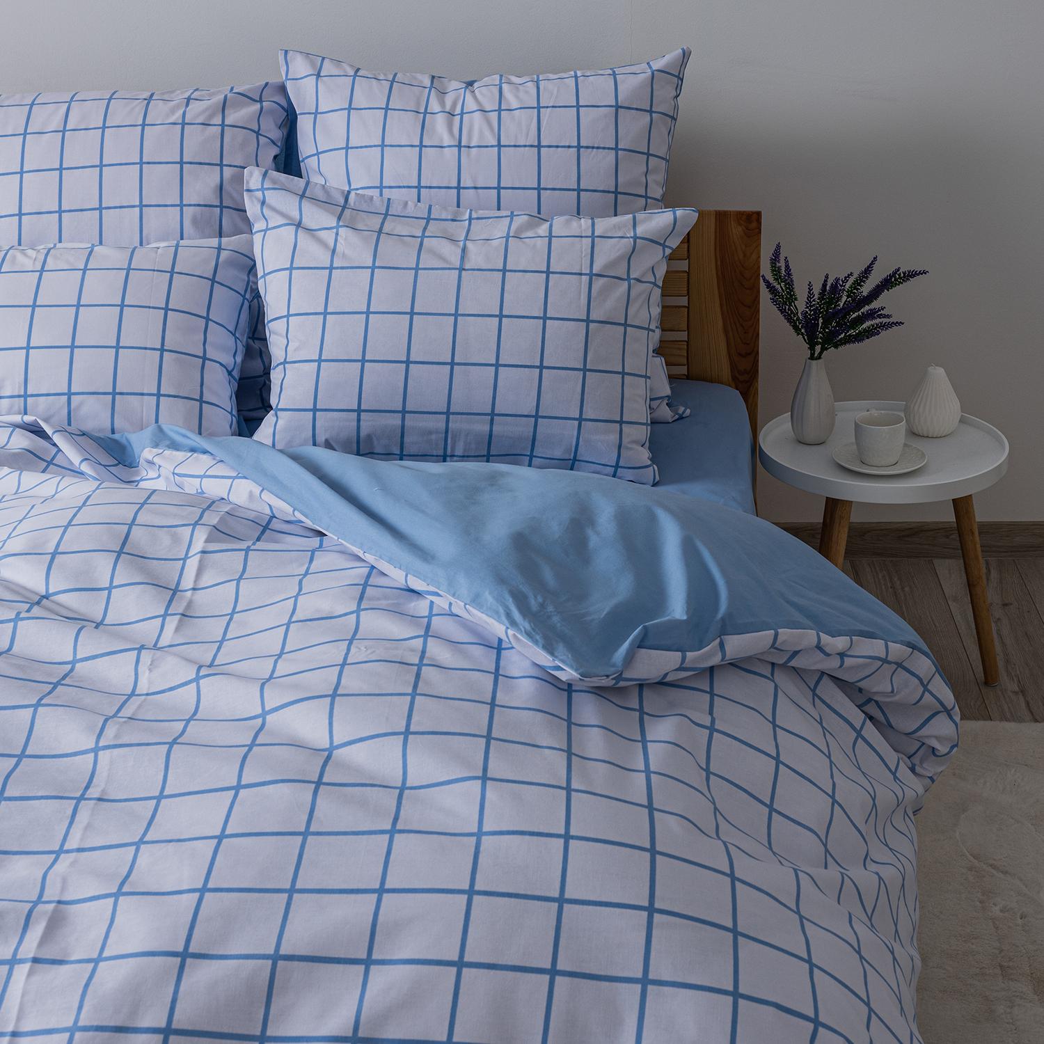 Комплект постільної білизни ТЕП "Happy Sleep" Blue Check, євро - Фото 3