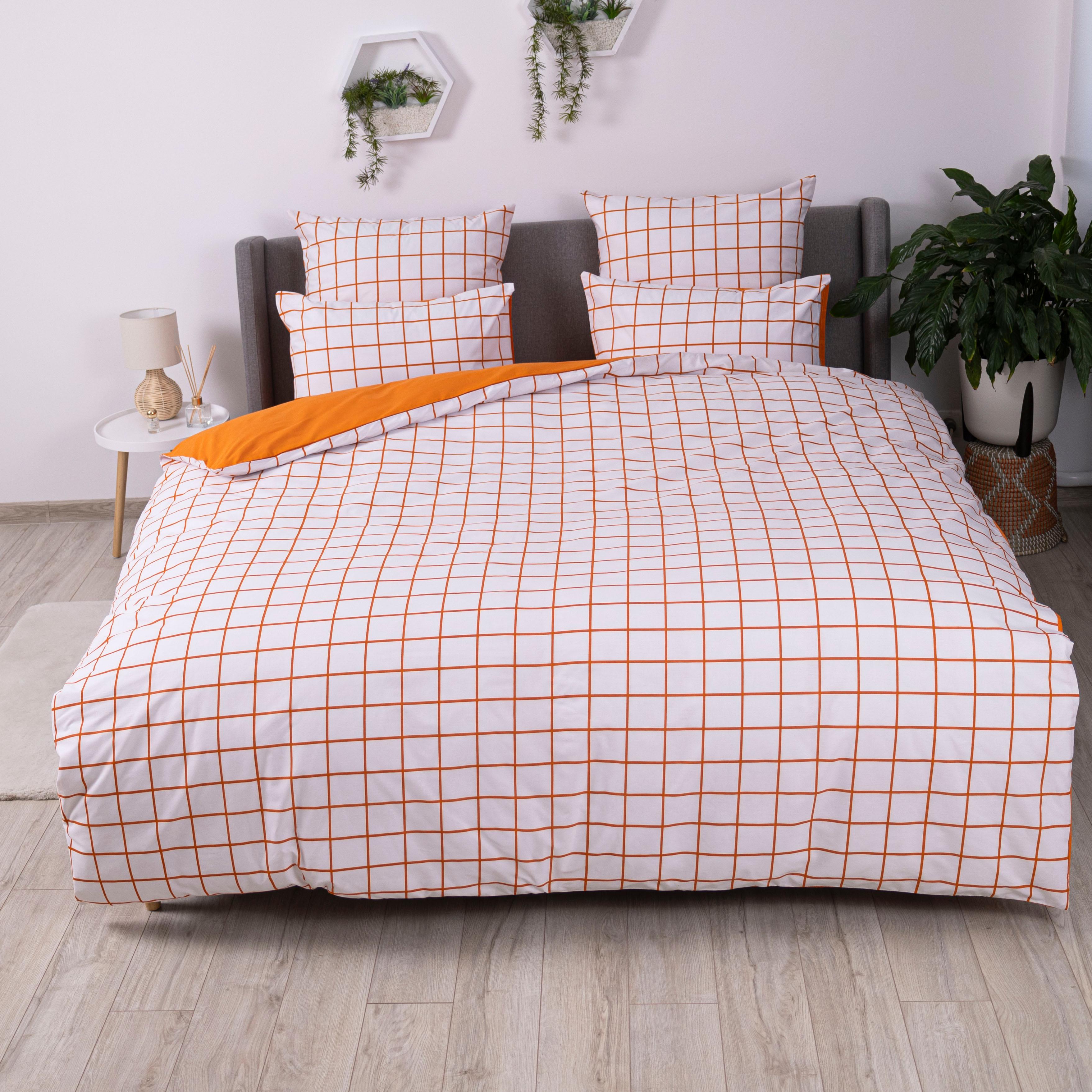 Bed Linen Set TEP "Happy Sleep" Terracotta Check, 50x70, euro - Photo 2