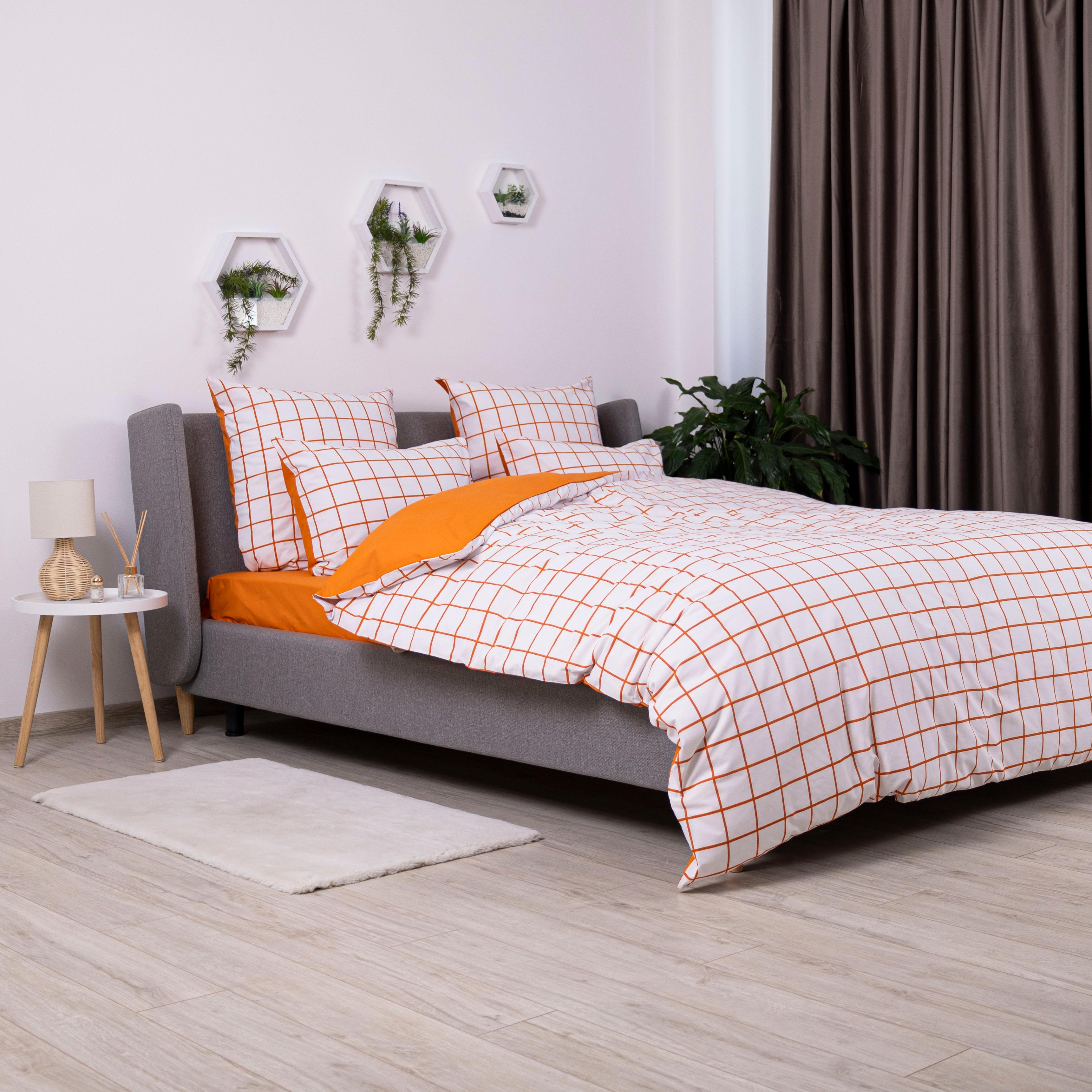 Bed Linen Set TEP "Happy Sleep" Terracotta Check, 50x70, euro - Photo 4