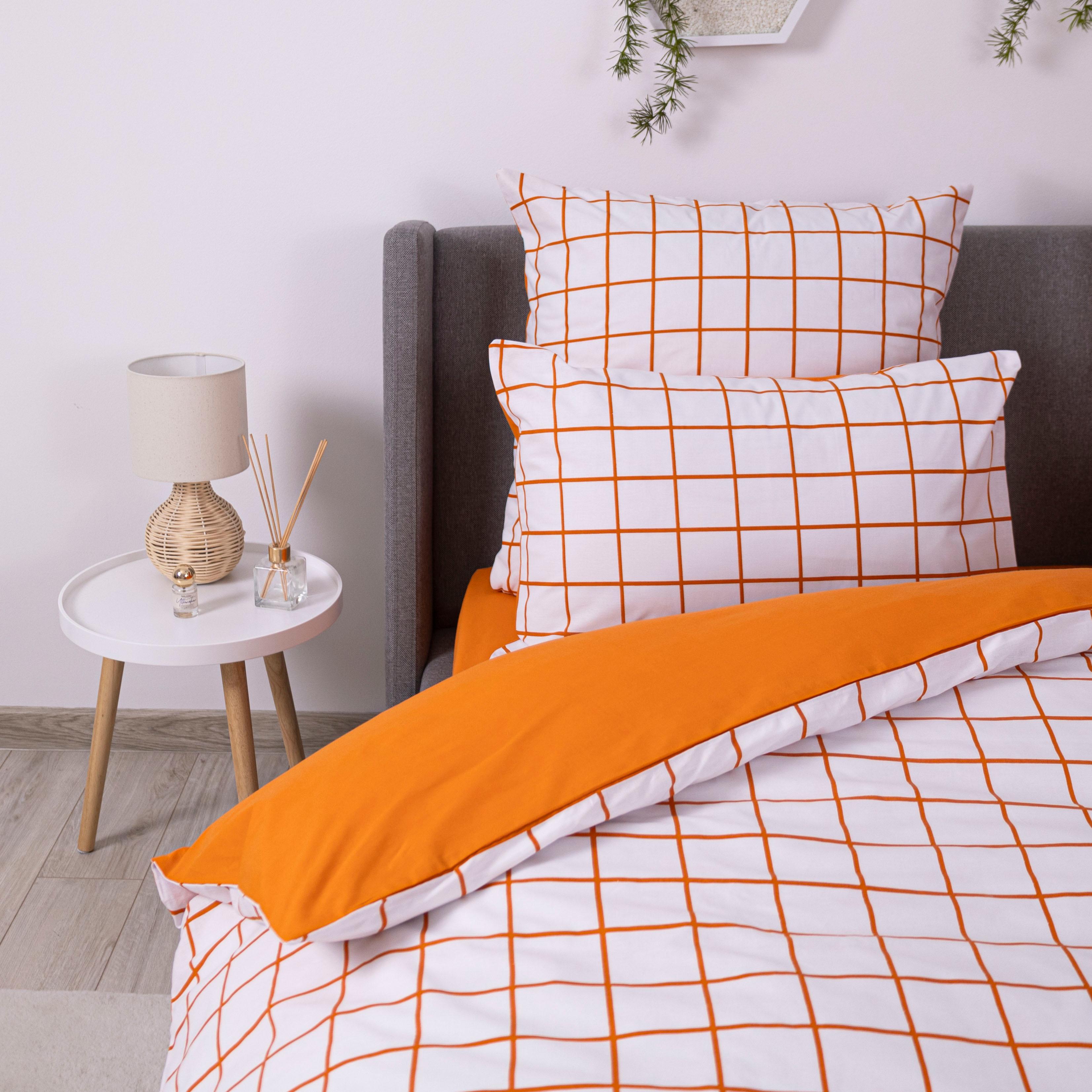 Bed Linen Set TEP "Happy Sleep" Terracotta Check, 50x70, euro - Photo 5