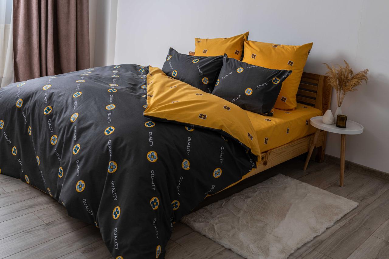 Bed Linen Set TEP "Soft dreams" Grey and Orange , family - Photo 2