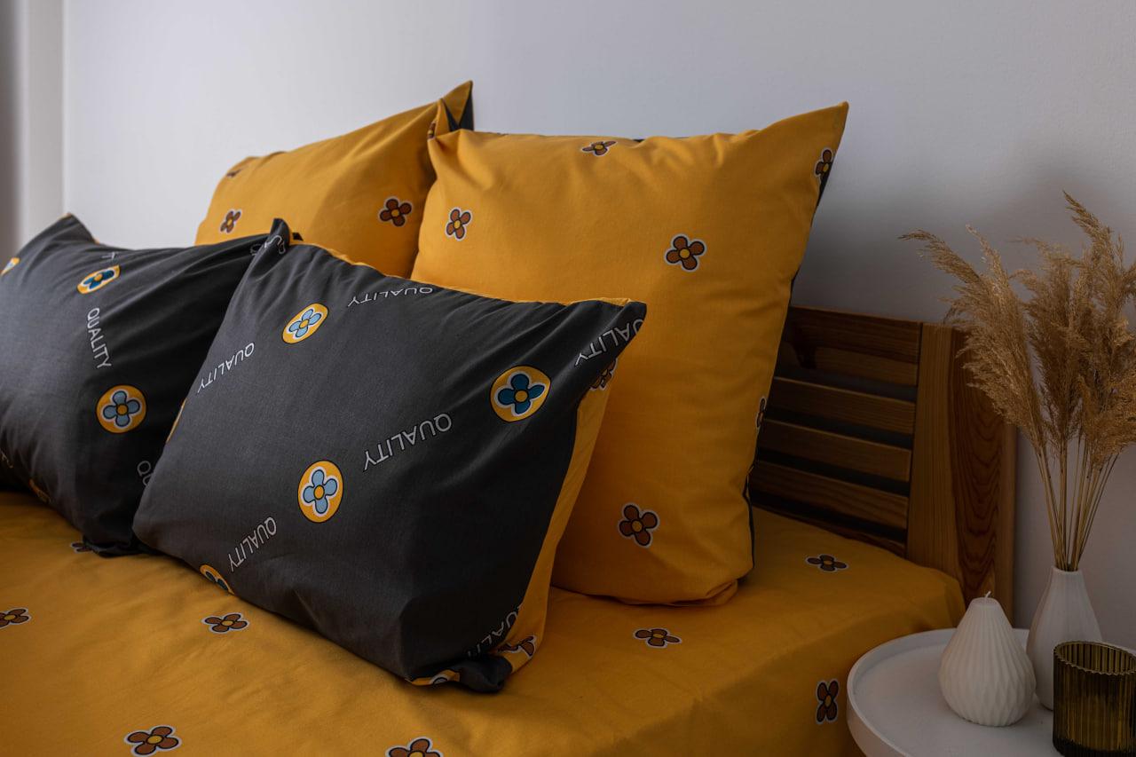 Bed Linen Set TEP "Soft dreams" Grey and Orange , family - Photo 3