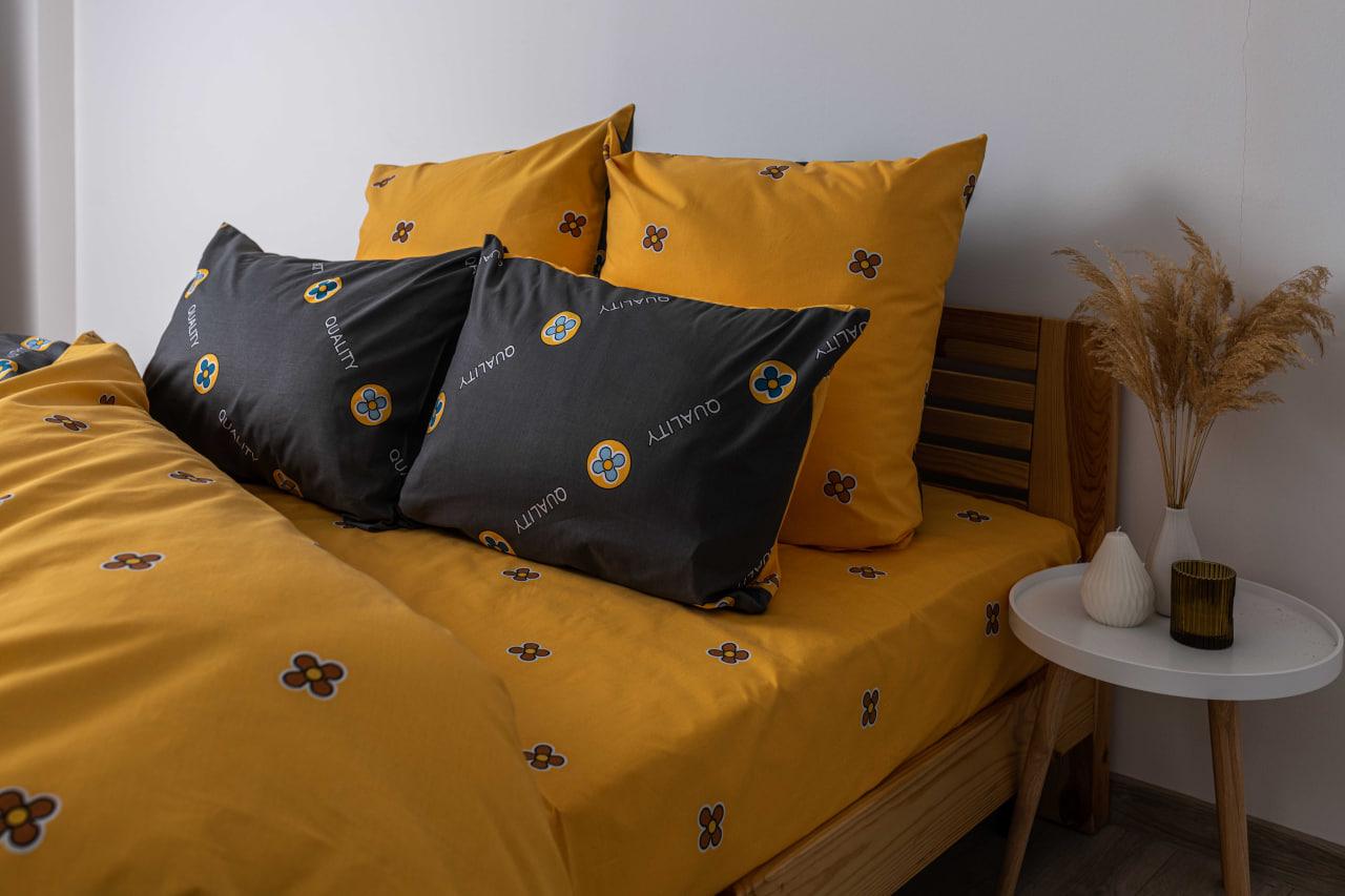 Bed Linen Set TEP "Soft dreams" Grey and Orange , family - Photo 4