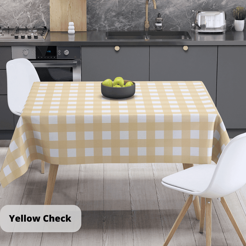 Tablecloth "Panama" water repellent Yellow Check