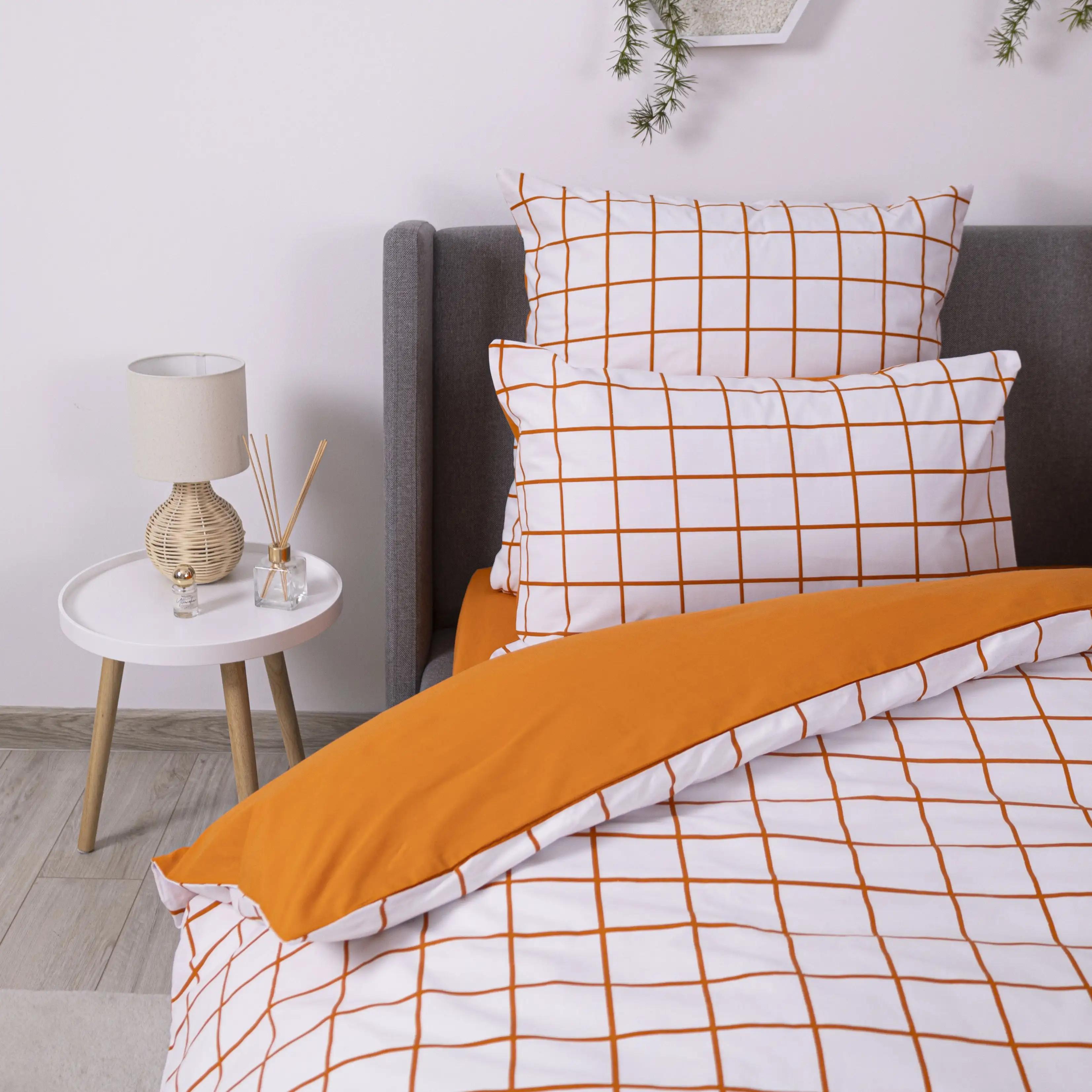 Bedding Set "TEP" Terracotta Check, 70x70, euro - Photo 5