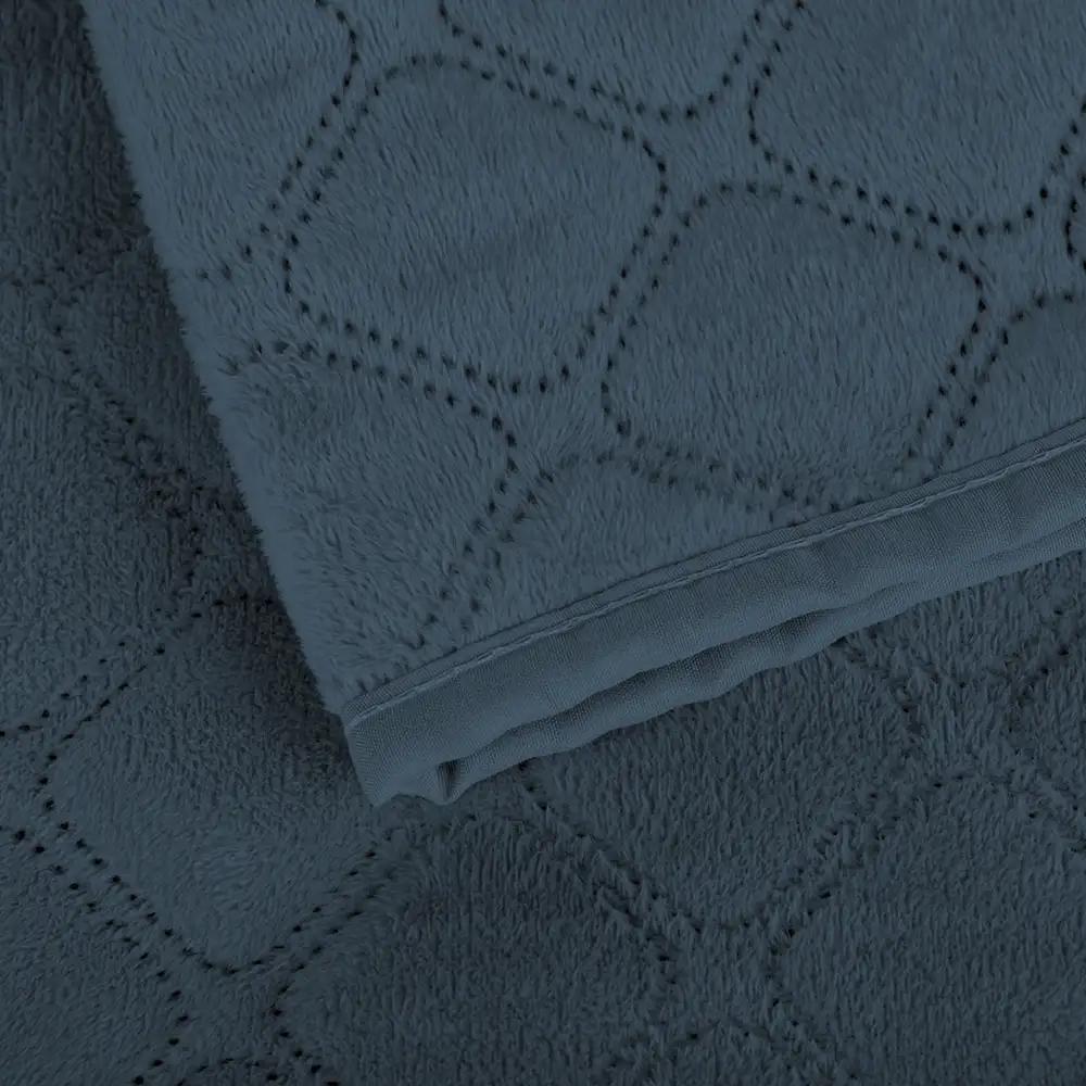 Покрывало ТЕП "VELOUR" Cинее/Ромб круглый, 150x210 - Фото 4