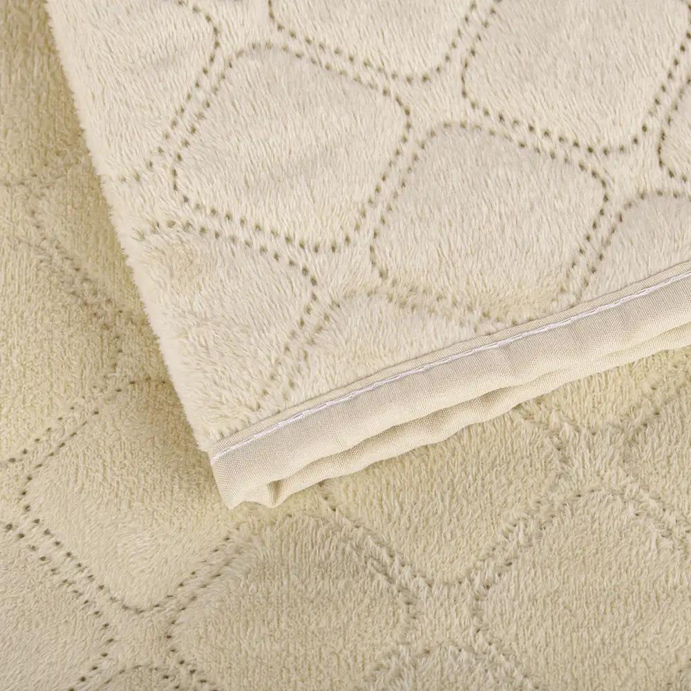 Покрывало ТЕП "VELOUR" Бежевый/Ромб круглый, 220x240 - Фото 4