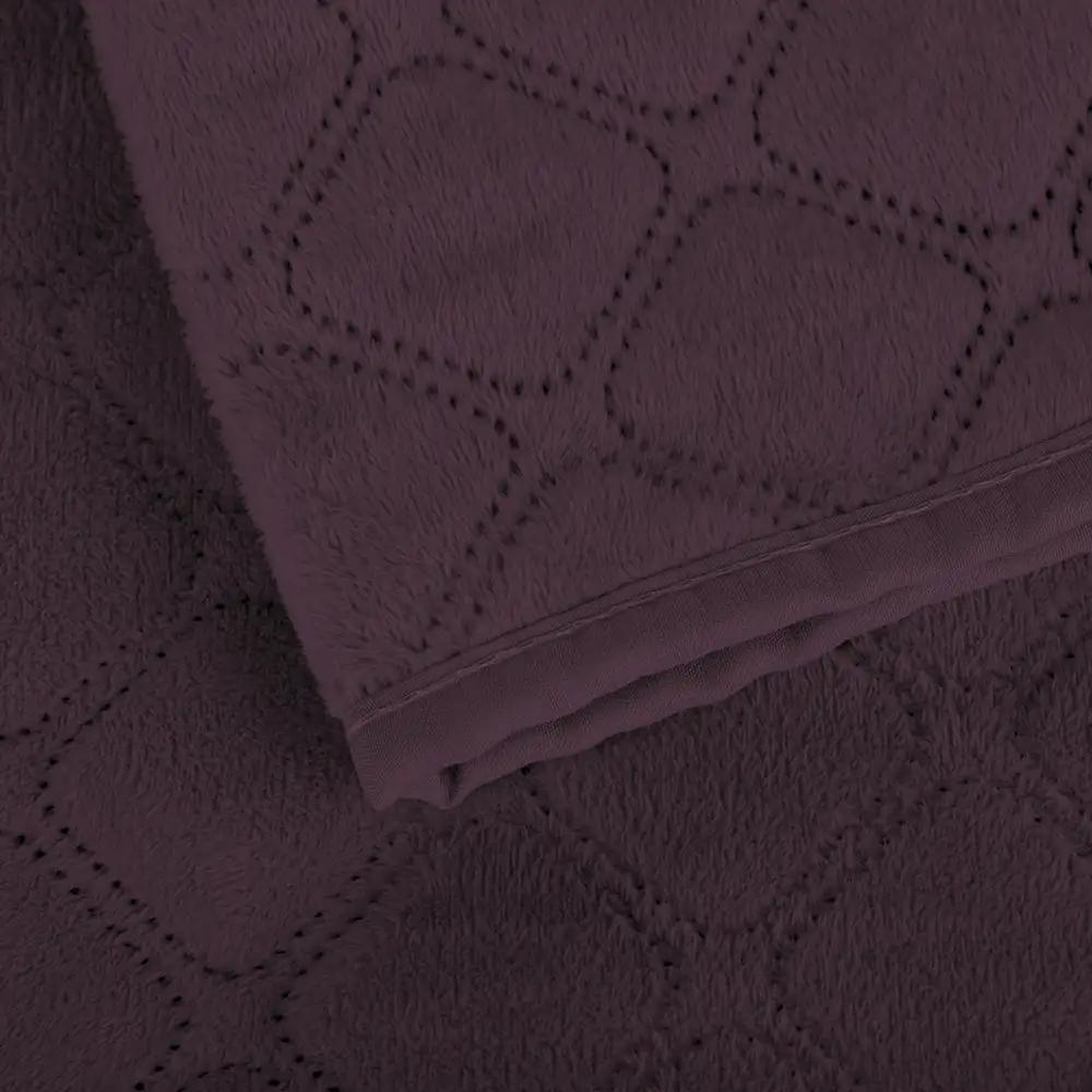 Покрывало ТЕП "VELOUR" Бордо/Ромб круглый, 240x260 - Фото 2