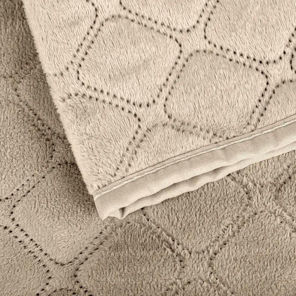 Покрывало ТЕП "VELOUR" Золотой беж/Ромб круглый, 150x210 - Фото 4