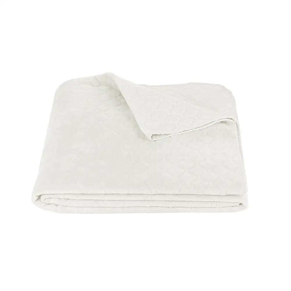 Bed Covers TEP "VELOUR" Milk/Rhombus round, 220x240 - Photo 2
