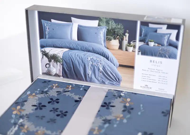 Bedding set ‘MARIBOR POPLIN’ Belis indigo, euro - Photo 2