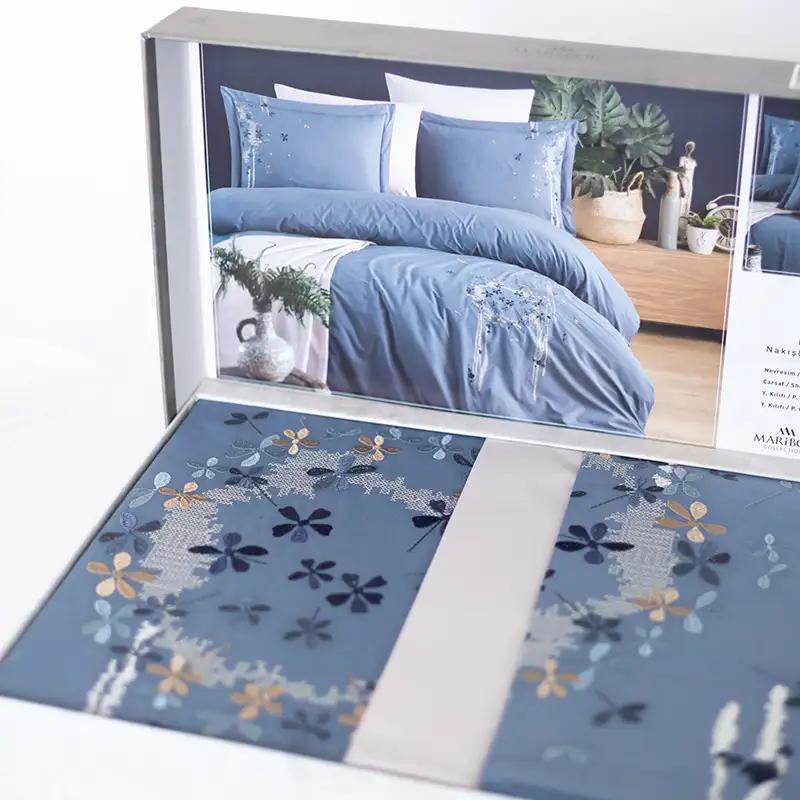 Bedding set ‘MARIBOR POPLIN’ Belis indigo, euro - Photo 4
