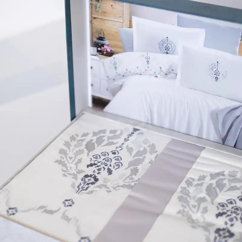 Bedding set ‘MARIBOR POPLIN’ Damask ekru grey, euro - Photo 4