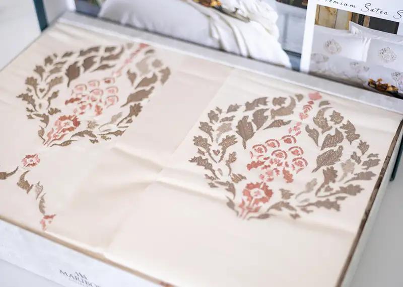 Bedding set ‘MARIBOR POPLIN’ Damask sampanya, euro - Photo 2