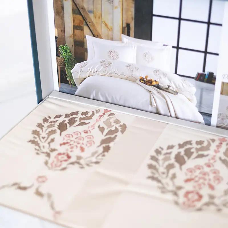 Bedding set ‘MARIBOR POPLIN’ Damask sampanya, euro - Photo 3