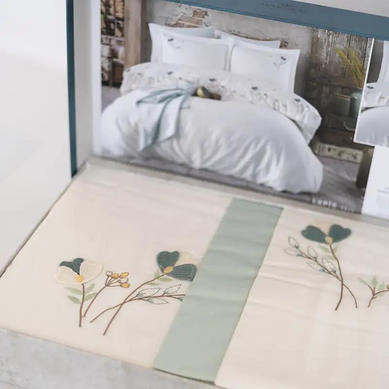 Bedding set ‘MARIBOR POPLIN’ Lapis ekru blue, euro - Photo 5