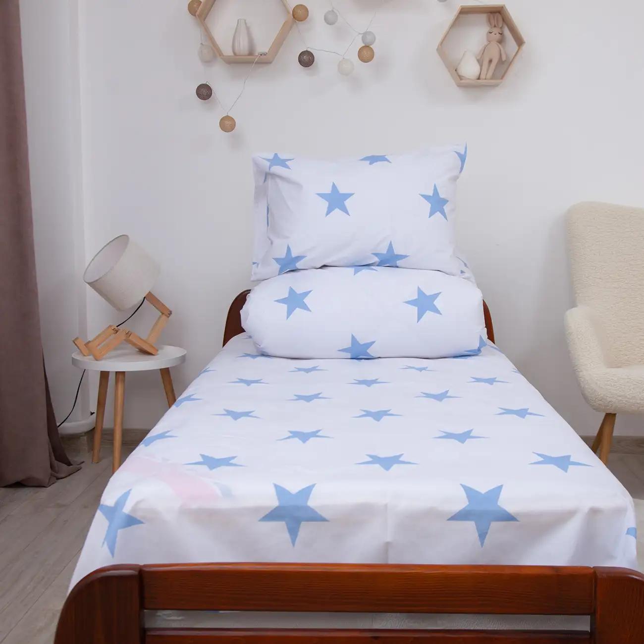 Постельное белье ТЕП "Soft dreams" Звезды (голубой), 50x70, подростковая - Фото 7