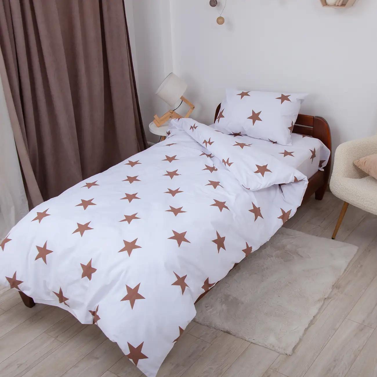 Постельное белье ТЕП "Soft dreams" Звезды (какао), 50x70, подростковая - Фото 4