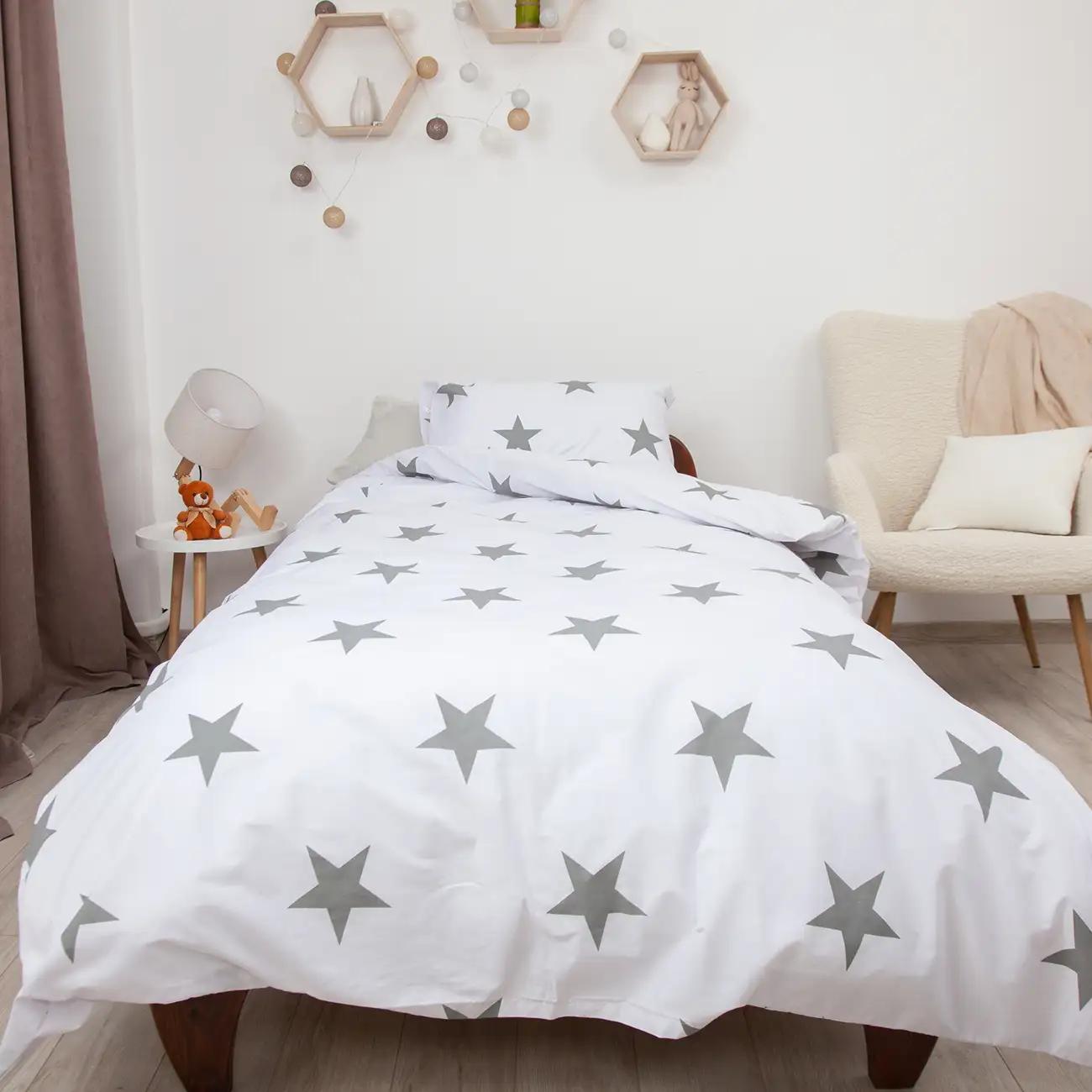 Постельное белье ТЕП "Soft dreams" Звезды (серые), 50x70, подростковая - Фото 3