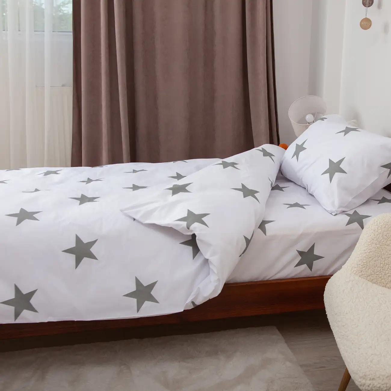 Постельное белье ТЕП "Soft dreams" Звезды (серые), 50x70, подростковая - Фото 7