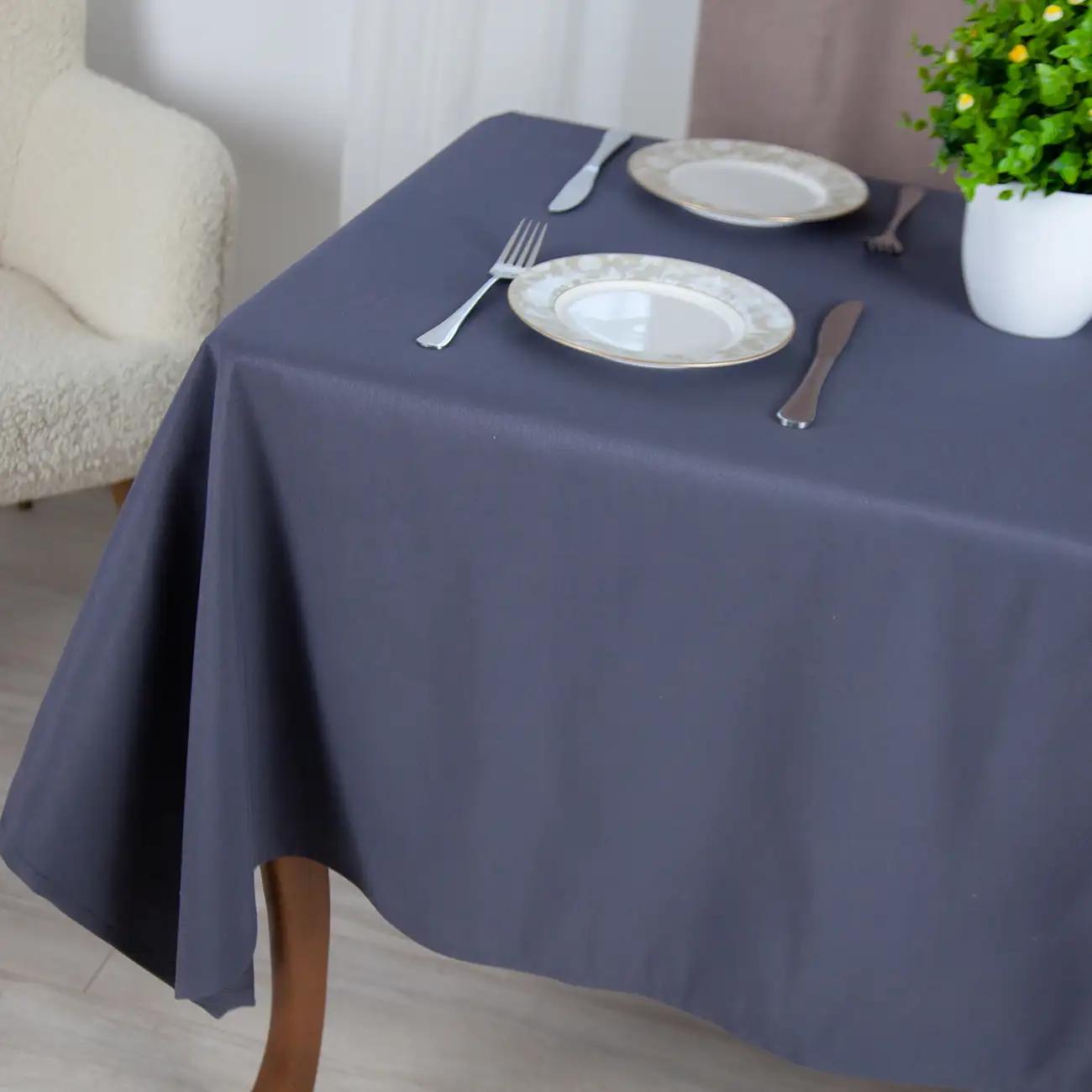 Tablecloth "Aquastop" water repellent Dark Gray, 150x150 - Photo 4
