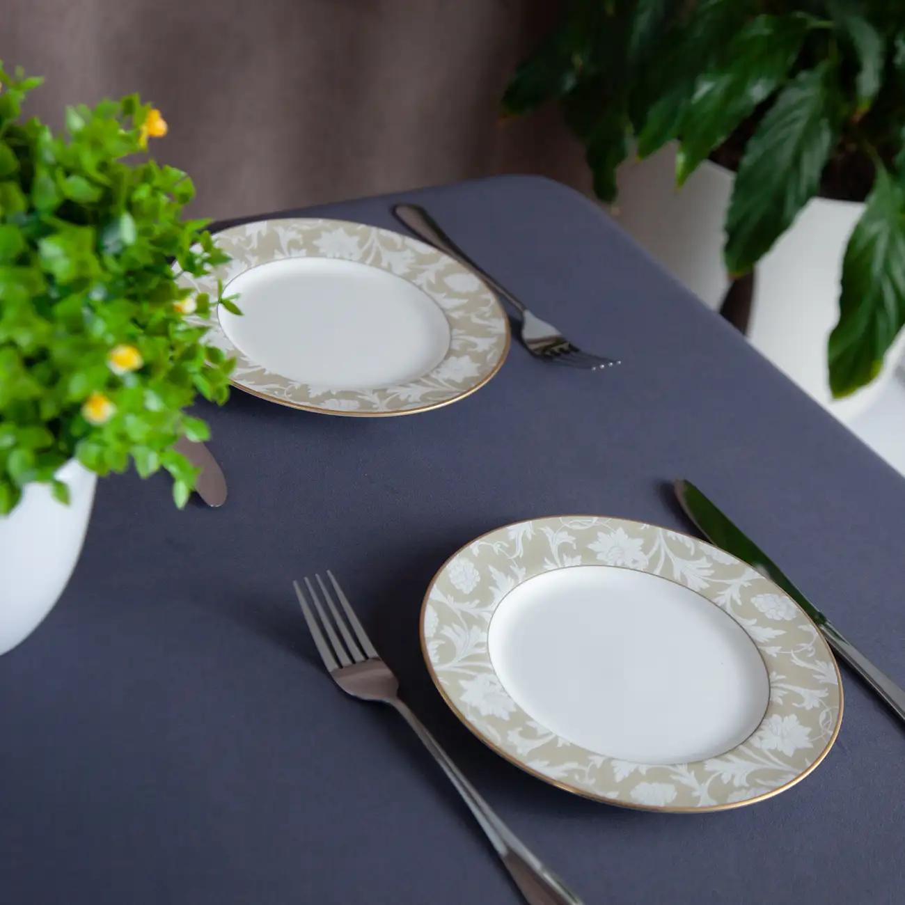 Tablecloth "Aquastop" water repellent Dark Gray, 150x150 - Photo 6