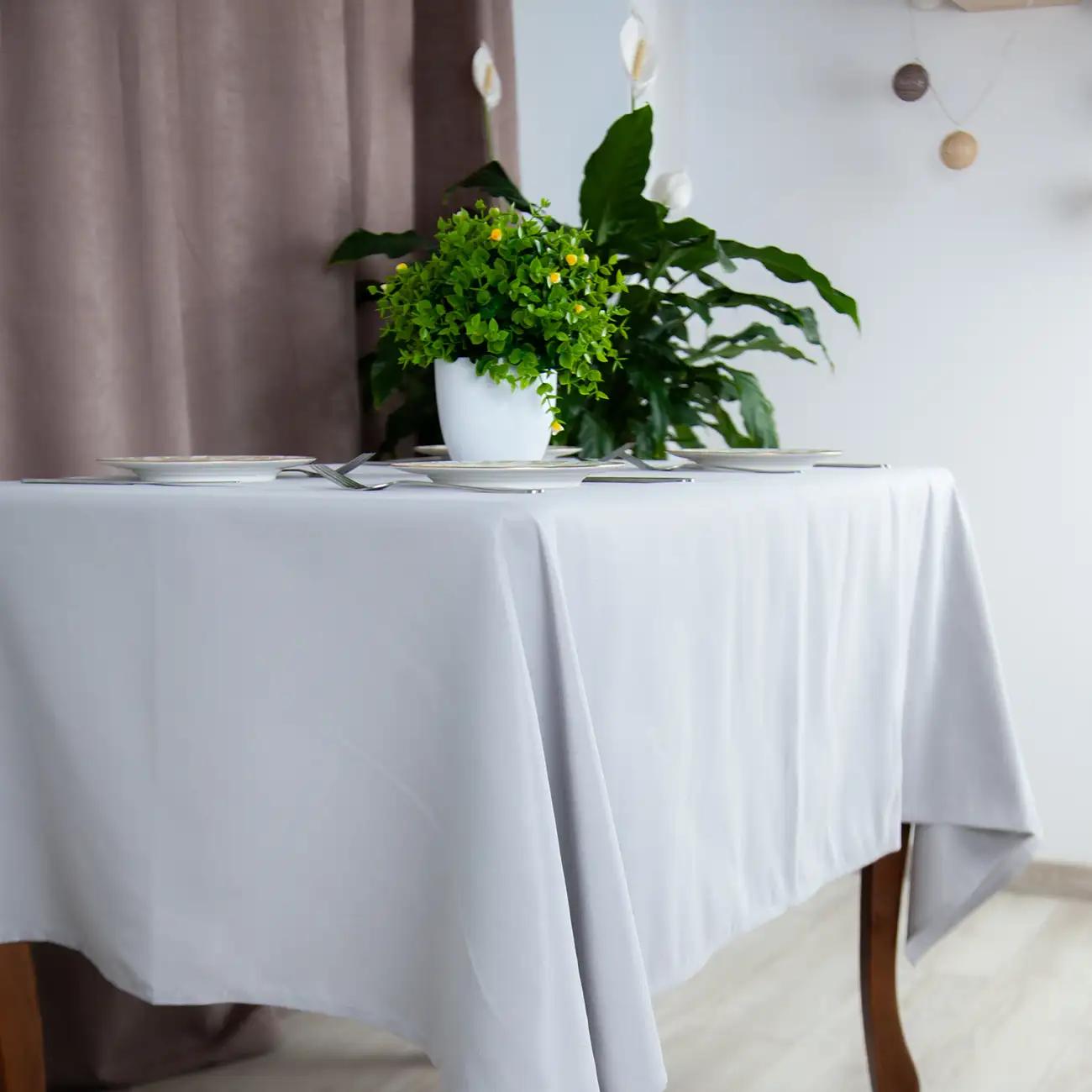 Tablecloth "Aquastop" water repellent Light Gray, 150x200 - Photo 5