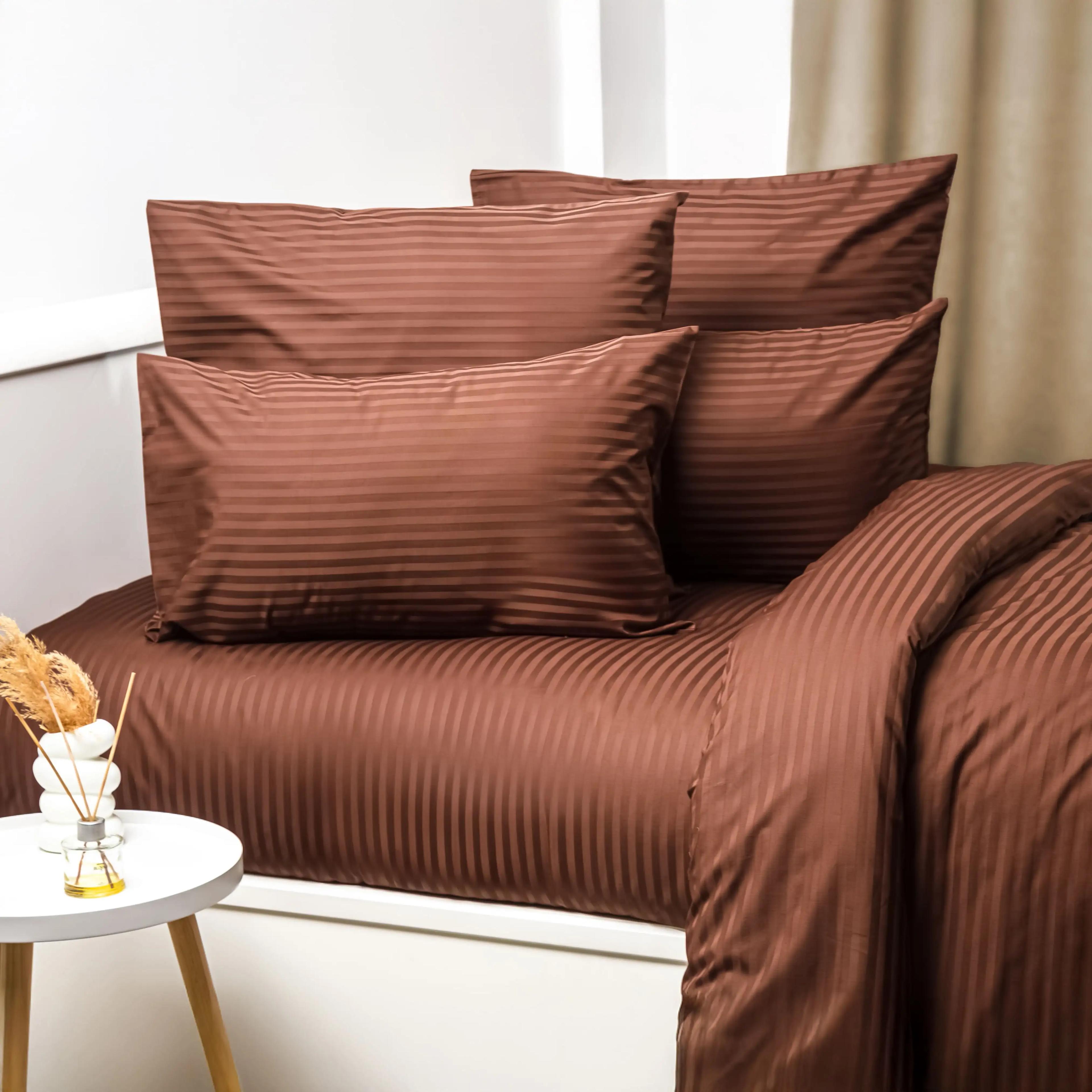 Bedding Set TEP "STRIPE SATIN №1" Chocolate, euro - Photo 4