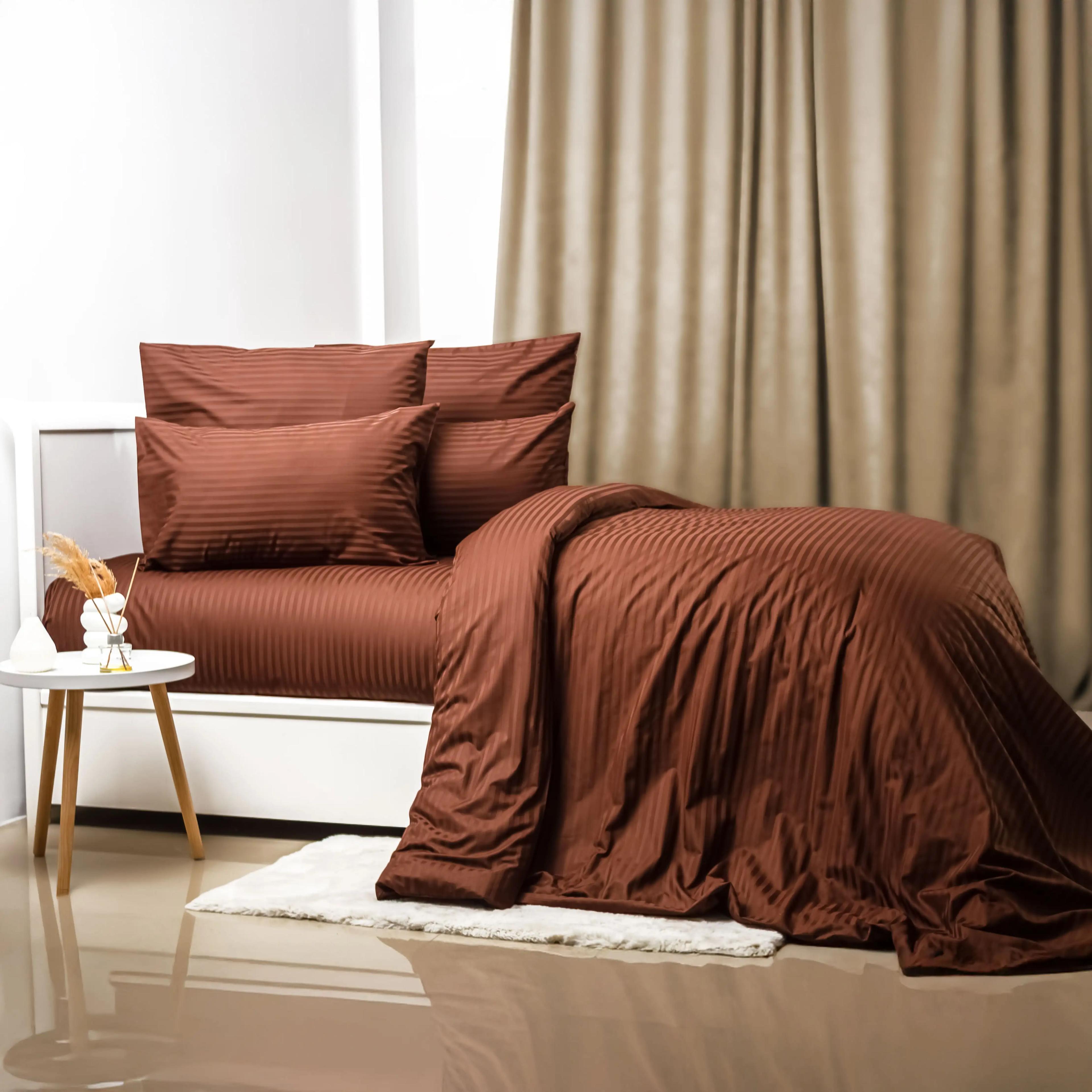 Bedding Set TEP "STRIPE SATIN №1" Chocolate, euro - Photo 2