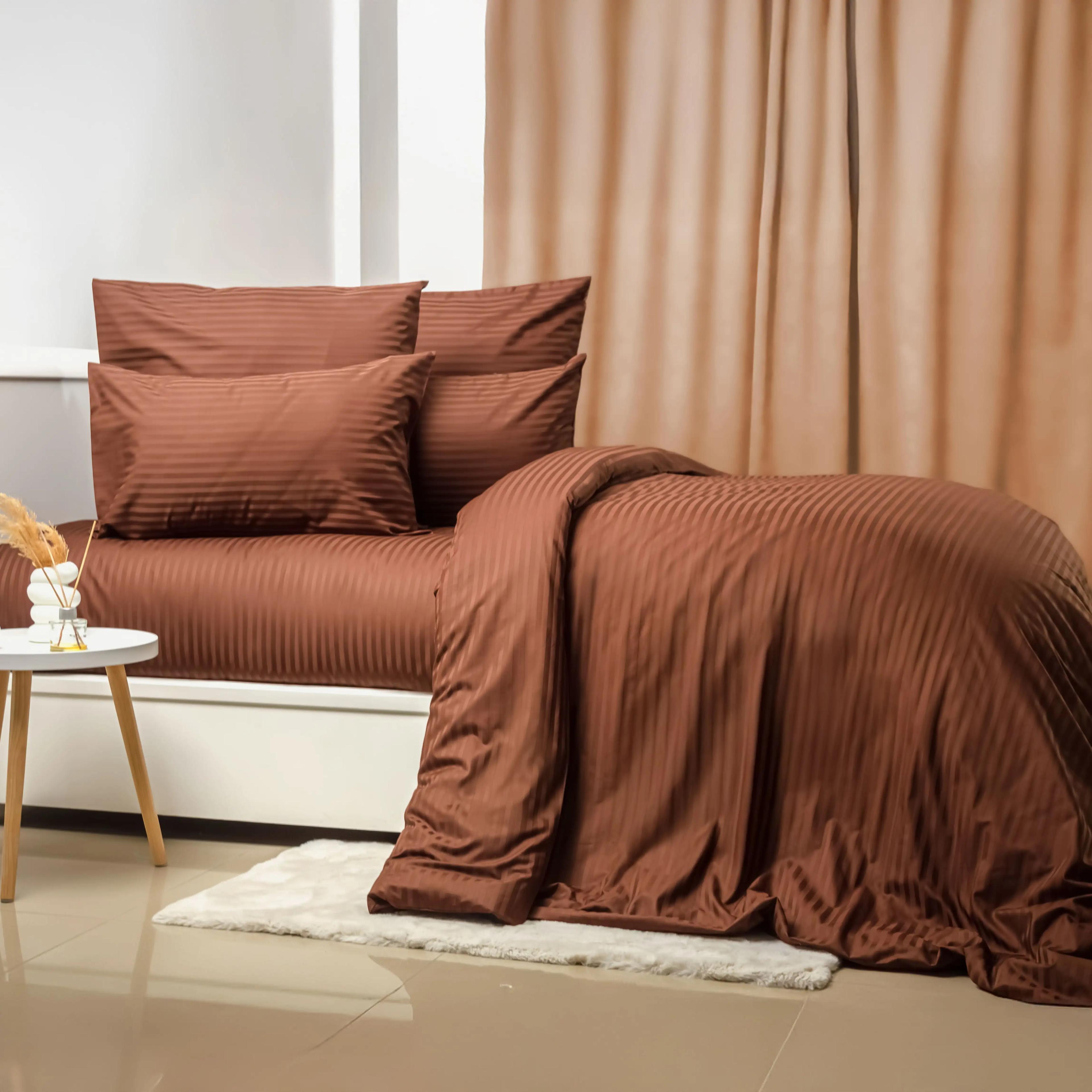 Bedding Set TEP "STRIPE SATIN №1" Chocolate, euro - Photo 3