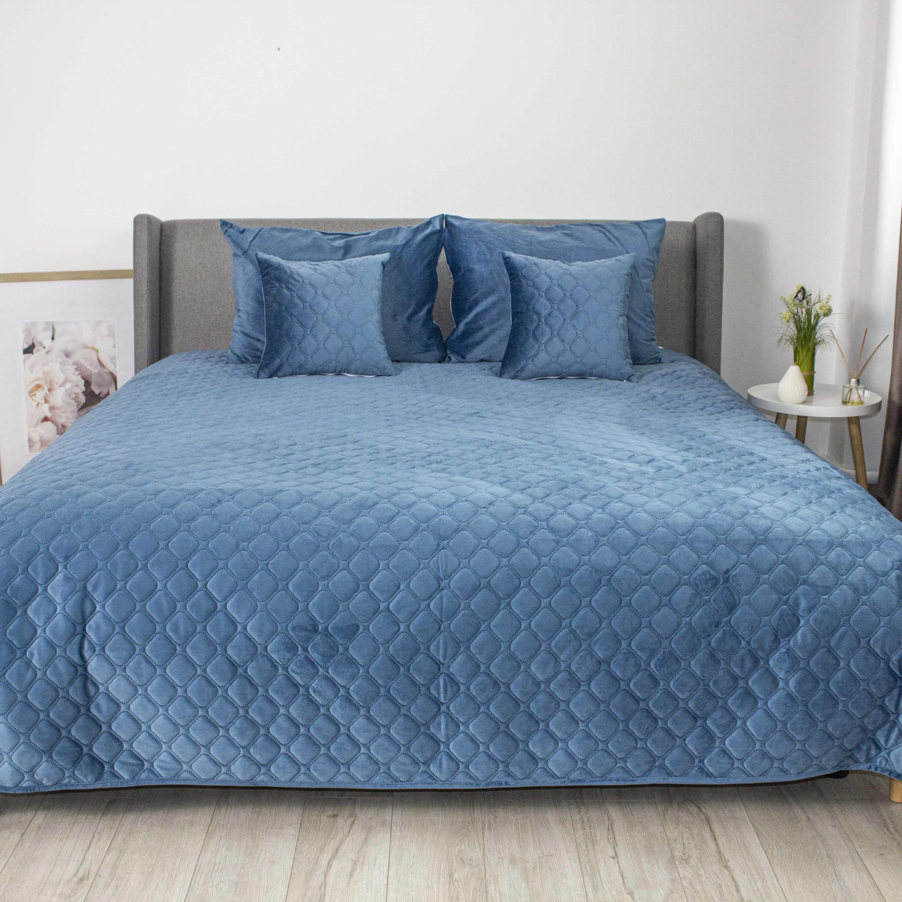 Покривало ТЕП "VELOUR" Azure blue/Ромб круглий, 180x240
