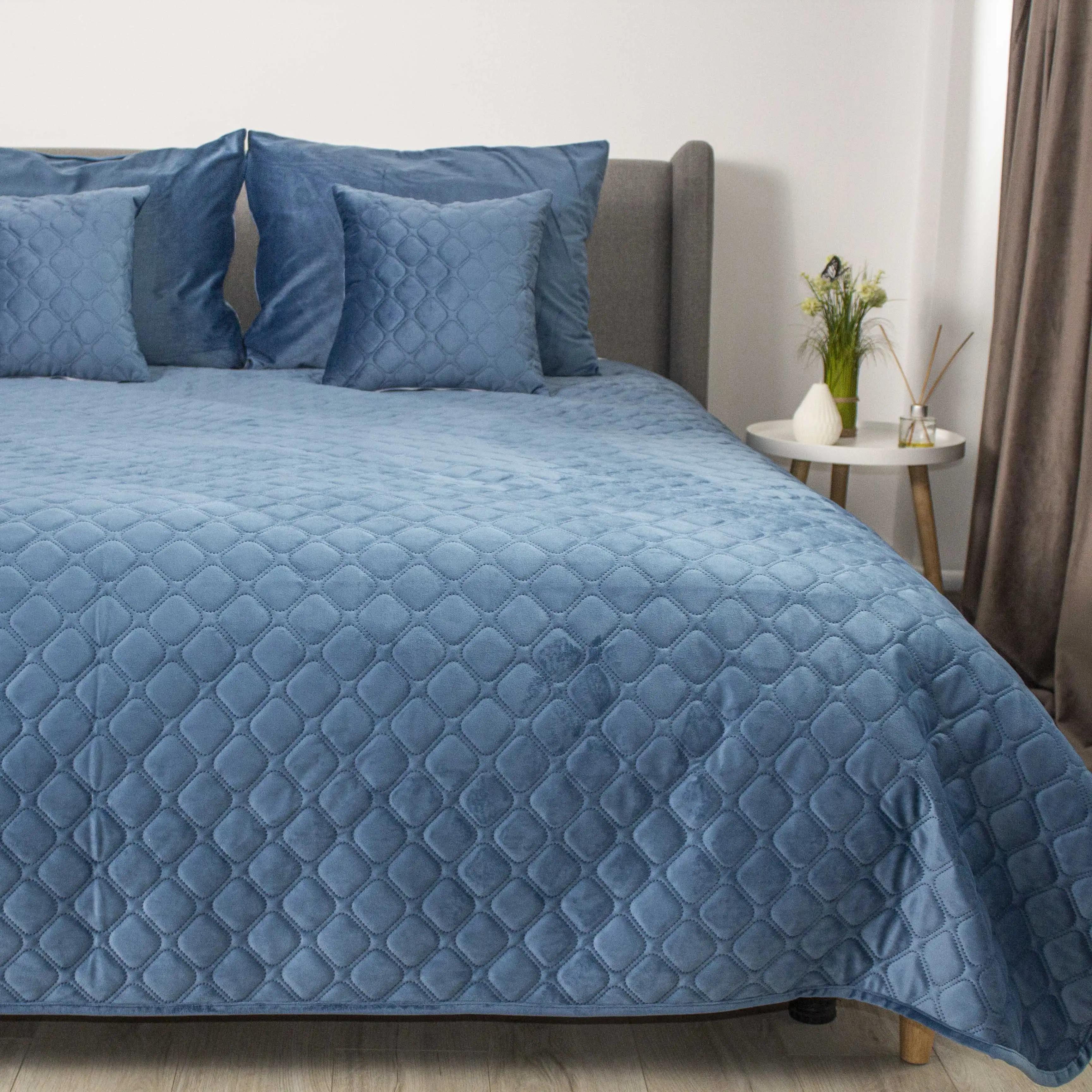 Покривало ТЕП "VELOUR" Azure blue/Ромб круглий, 180x240 - Фото 2