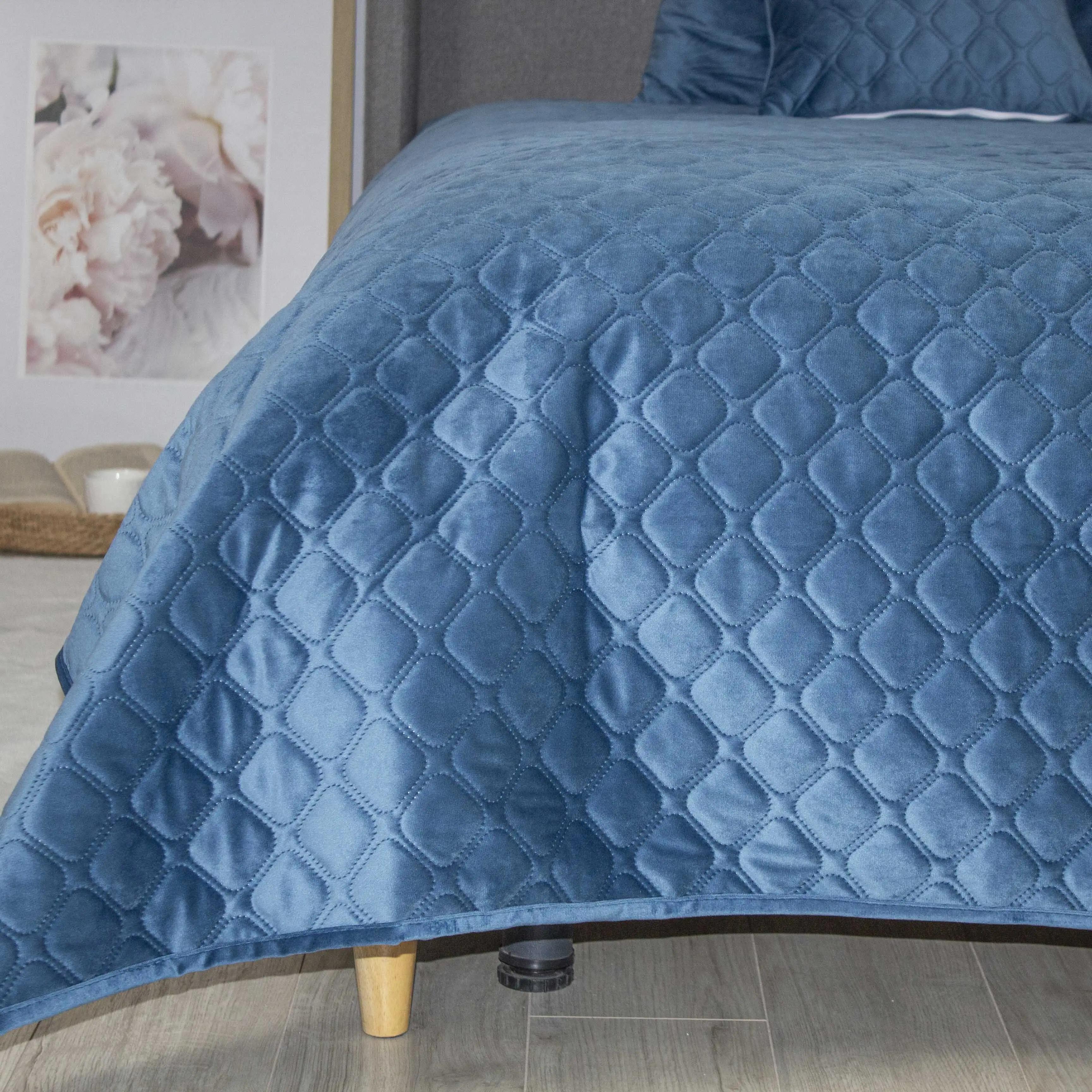 Покривало ТЕП "VELOUR" Azure blue/Ромб круглий, 180x240 - Фото 4