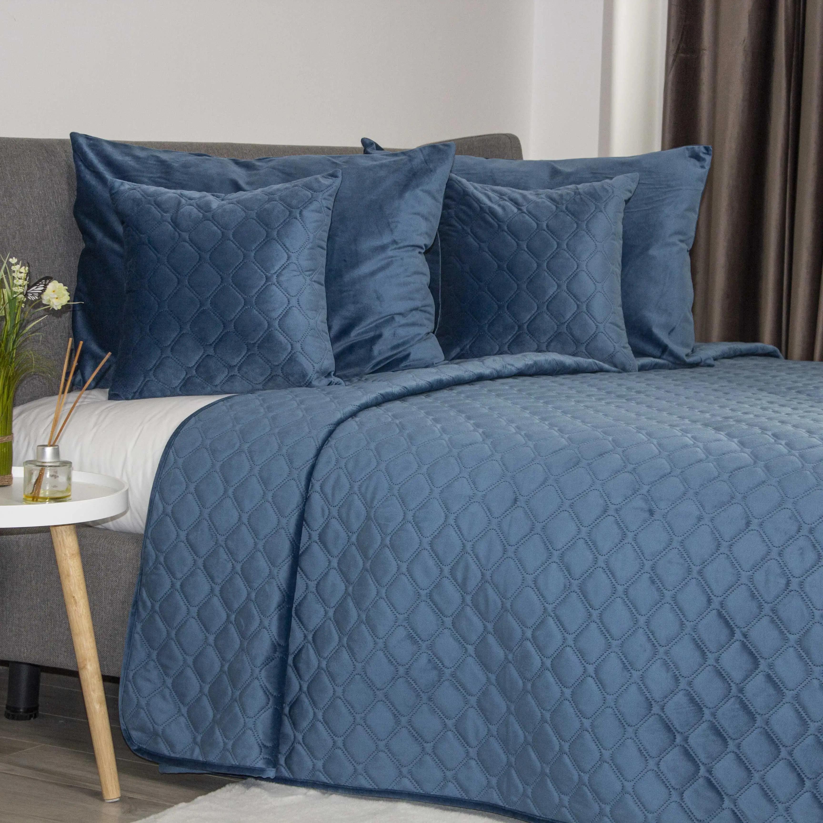 Покривало ТЕП "VELOUR" Azure blue/Ромб круглий, 180x240 - Фото 6