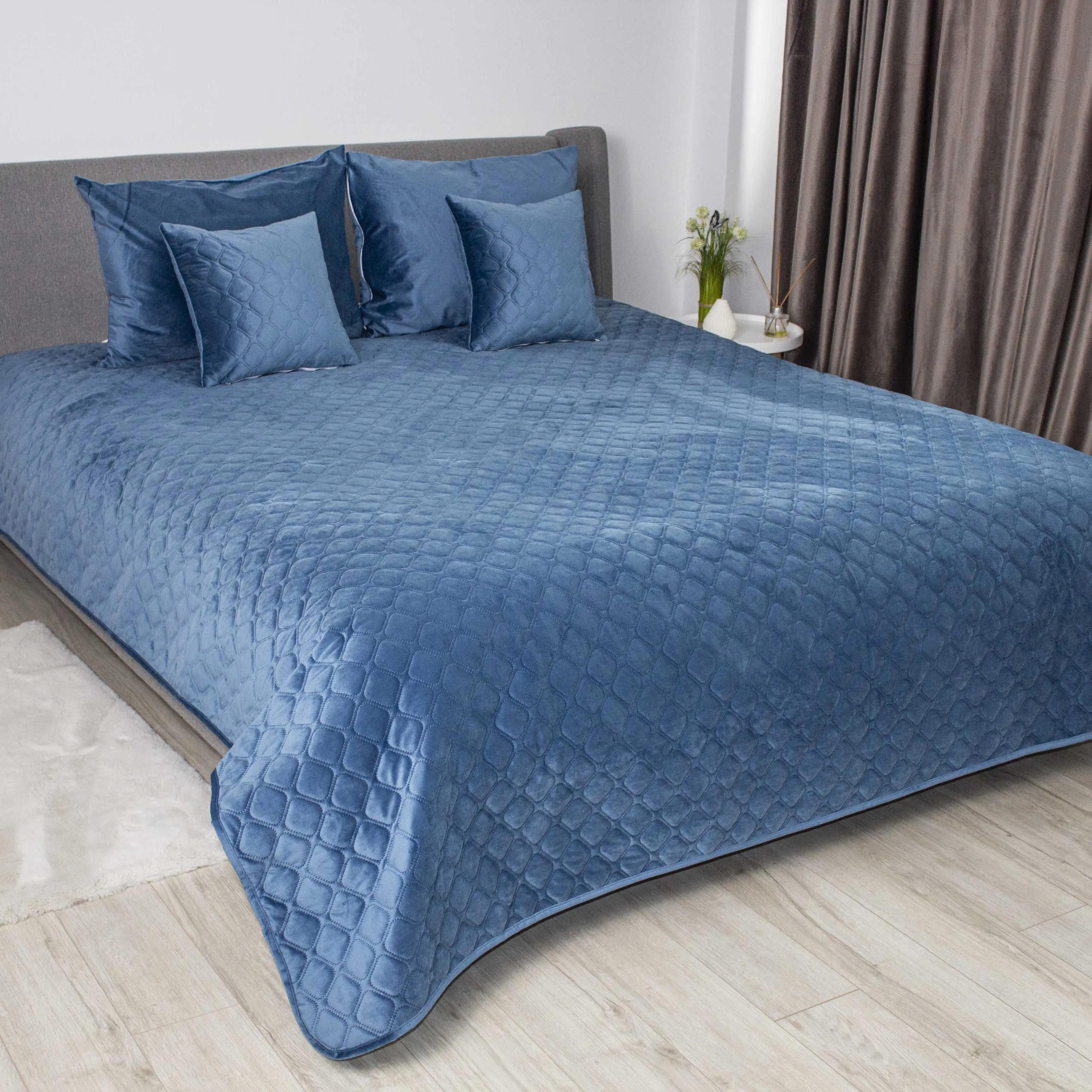 Покривало ТЕП "VELOUR" Azure blue/Ромб круглий, 180x240 - Фото 8