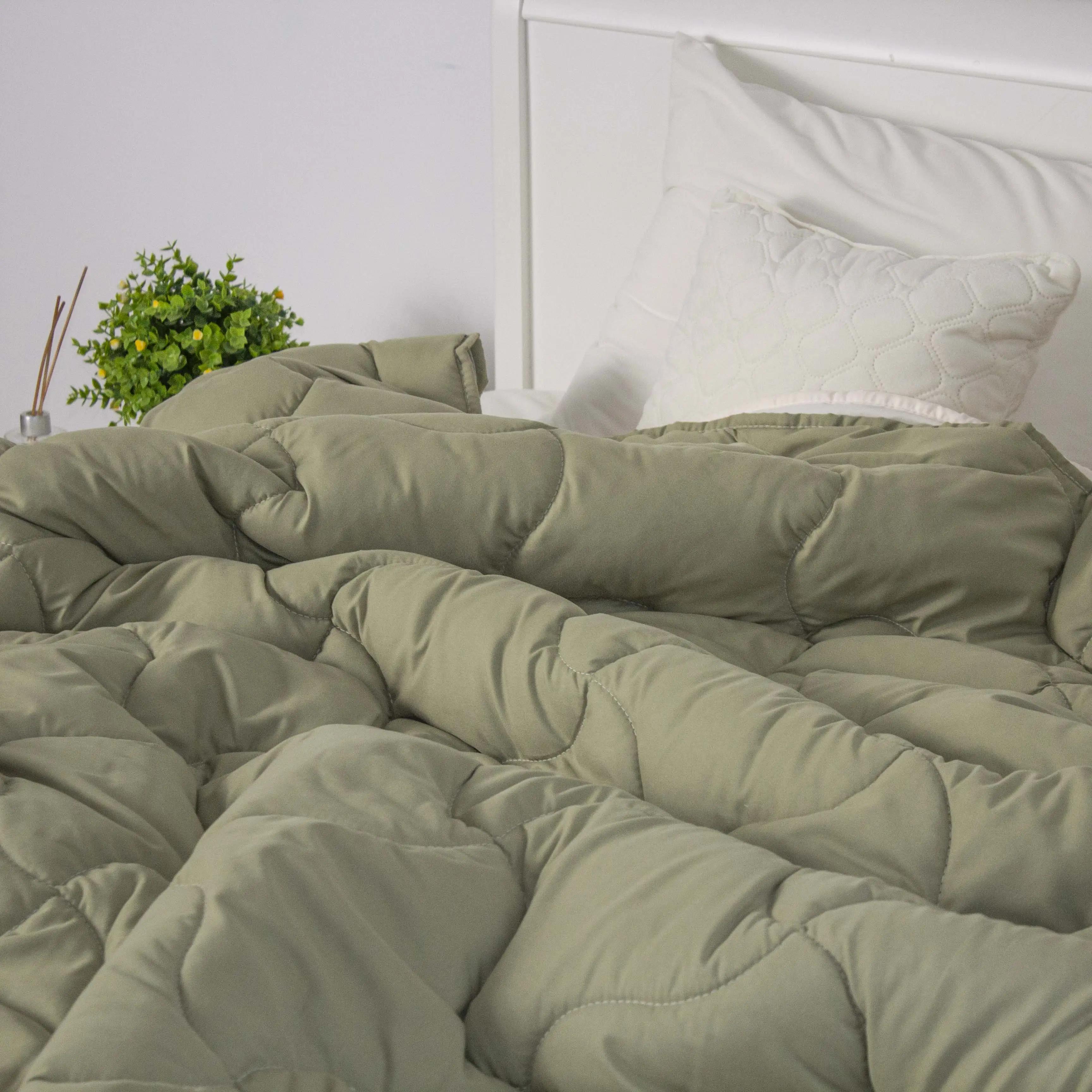 Одеяло Duo Season оливковая/молочная, 180x210 - Фото 4