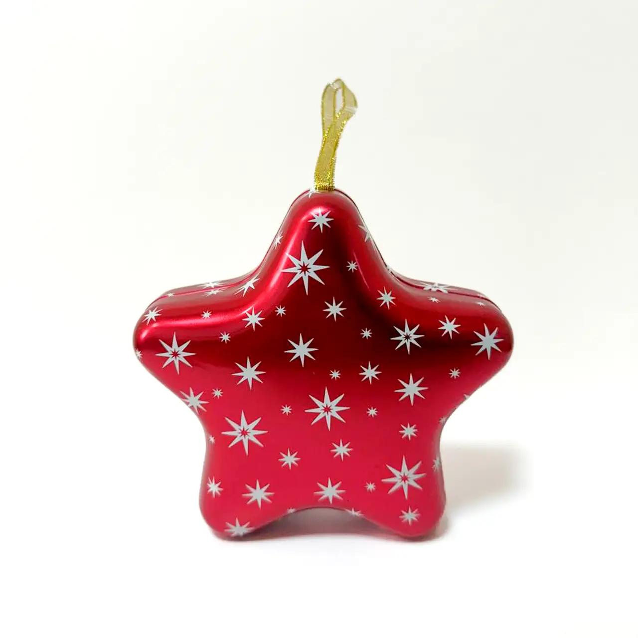 Gift box ‘Christmas Star’, metal, red