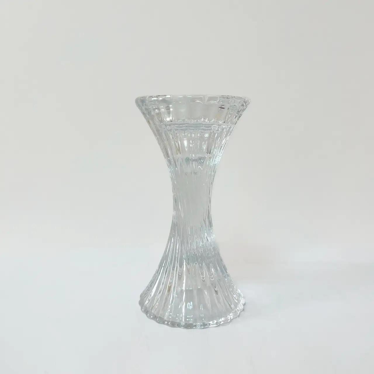 Glass Light Candle Holder, 13 cm, glass, transparent