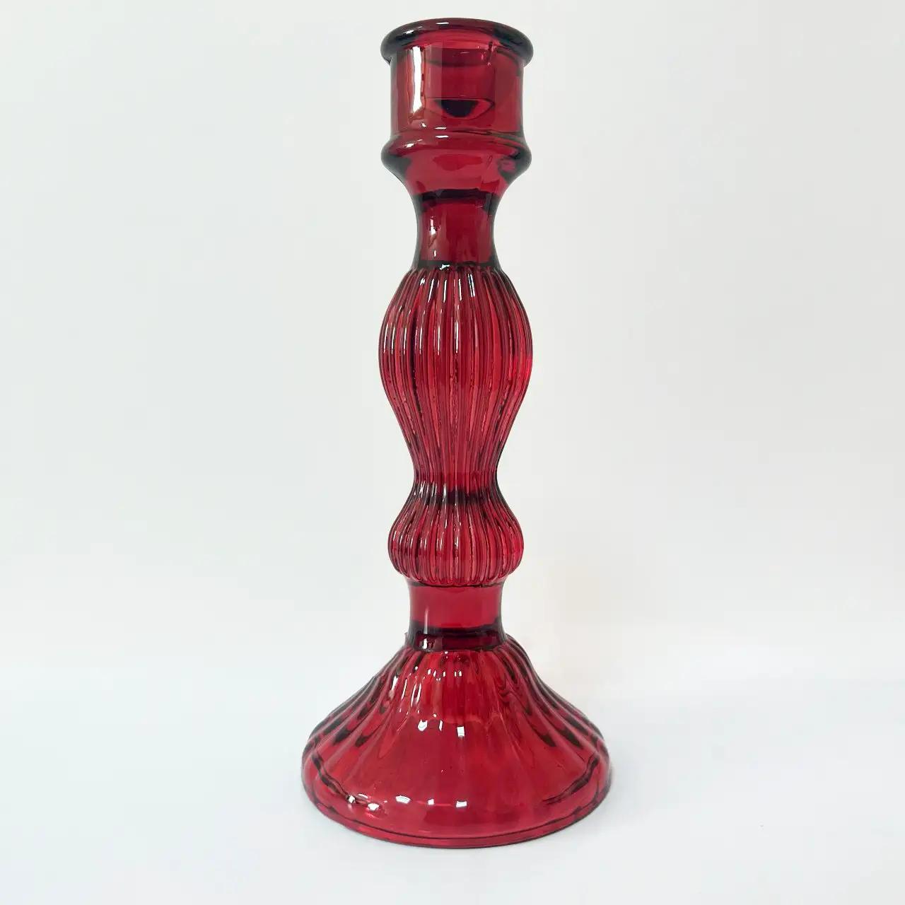 Подсвечник «Ruby Warmth», 20 см, стекло, красный