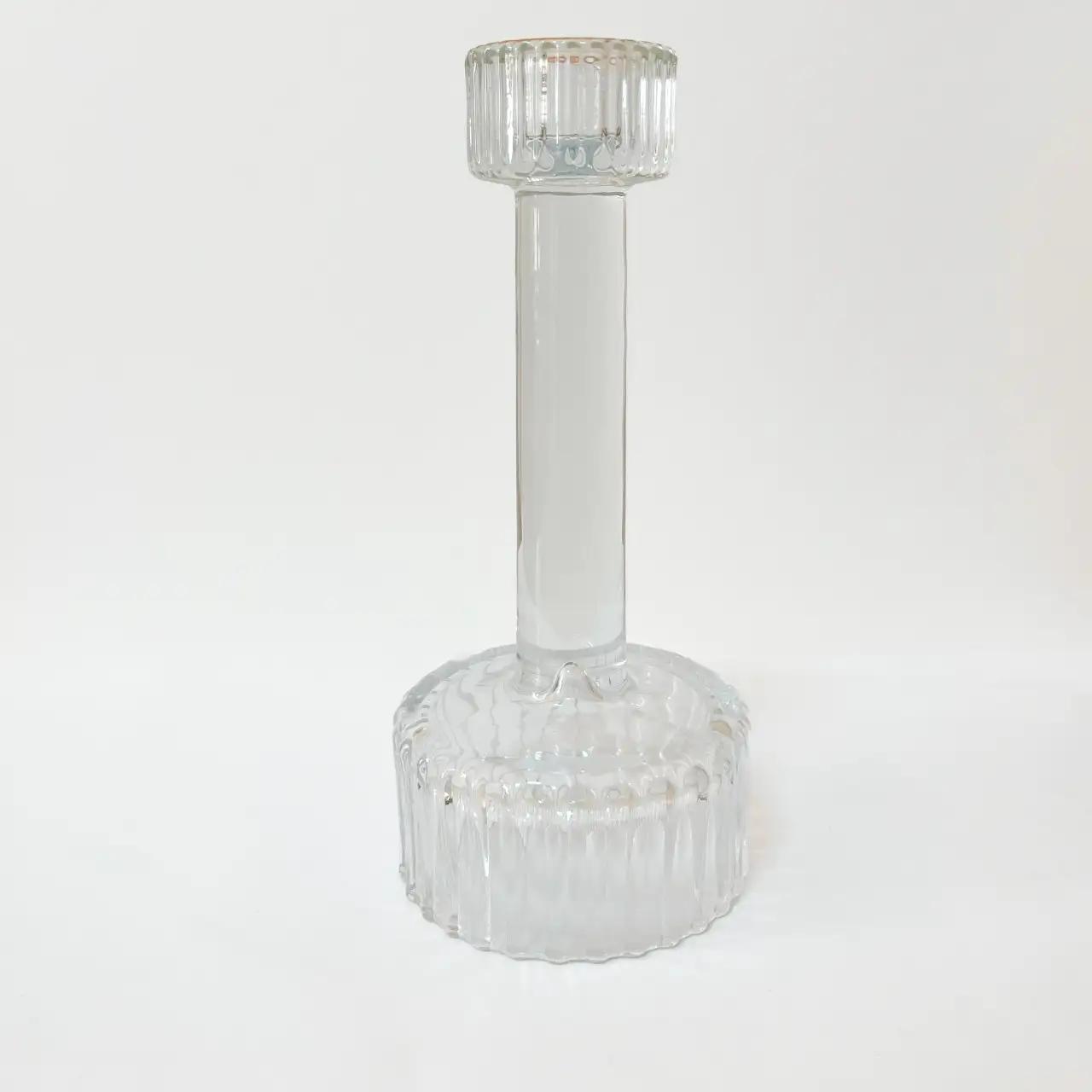 Crystal Warmth candle holder, 20 cm, glass, transparent
